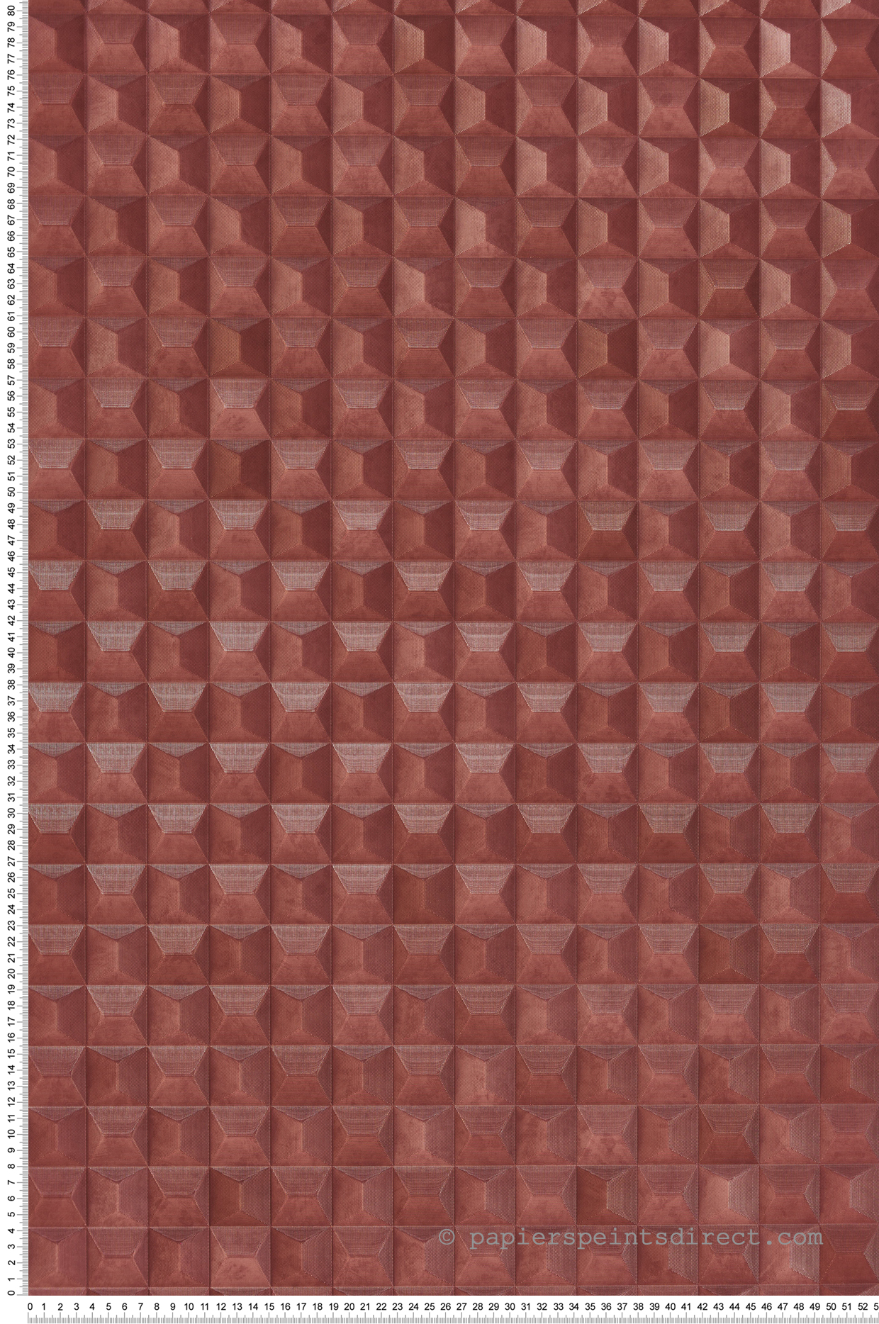 Papier peint Cube 3D bordeaux - Architexture de Montecolino | Réf. MC-AZ15518