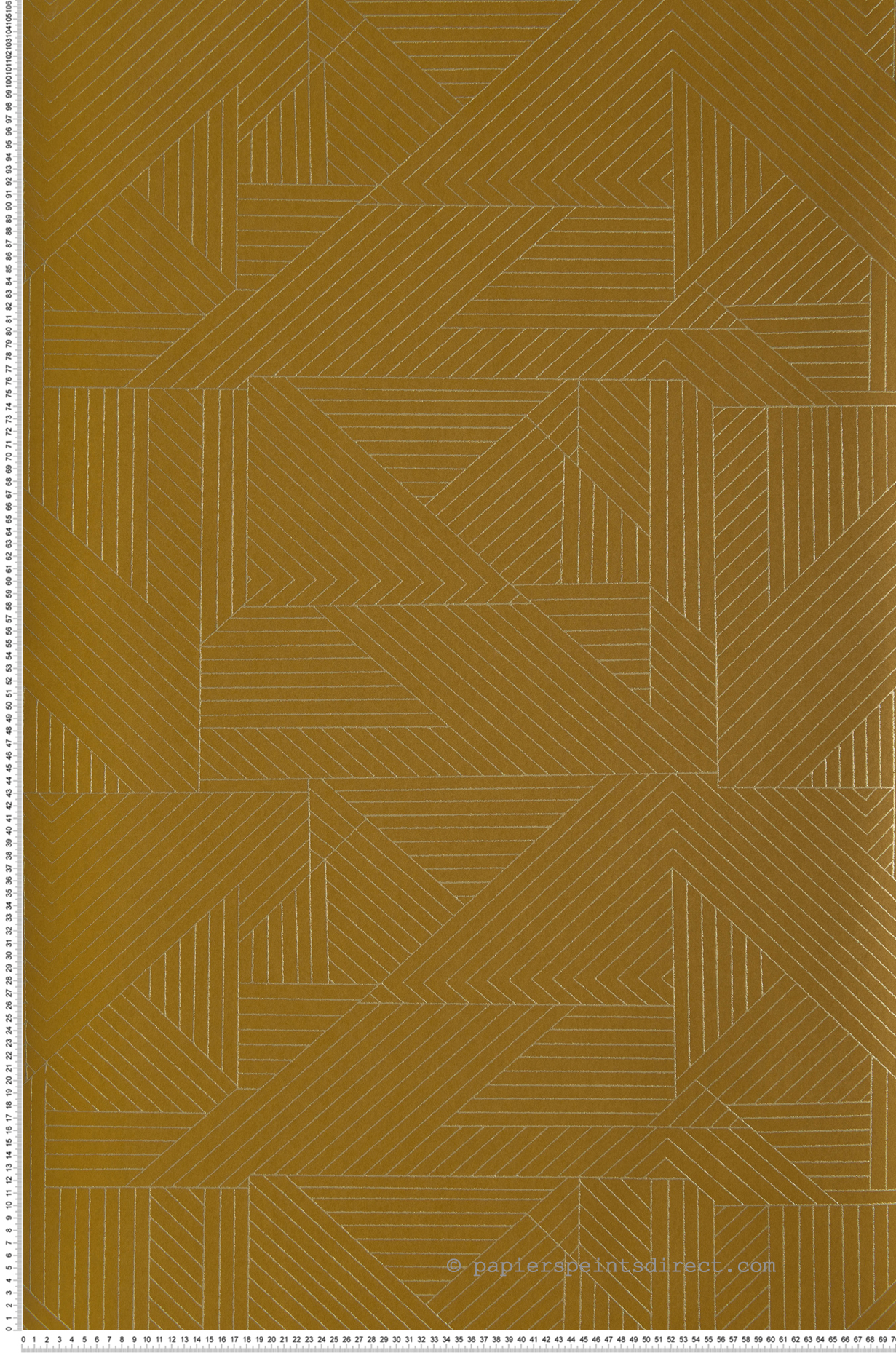 Papier peint Géométrique Prisme moutarde - Delta de Casamance | Réf. CAS-74621936