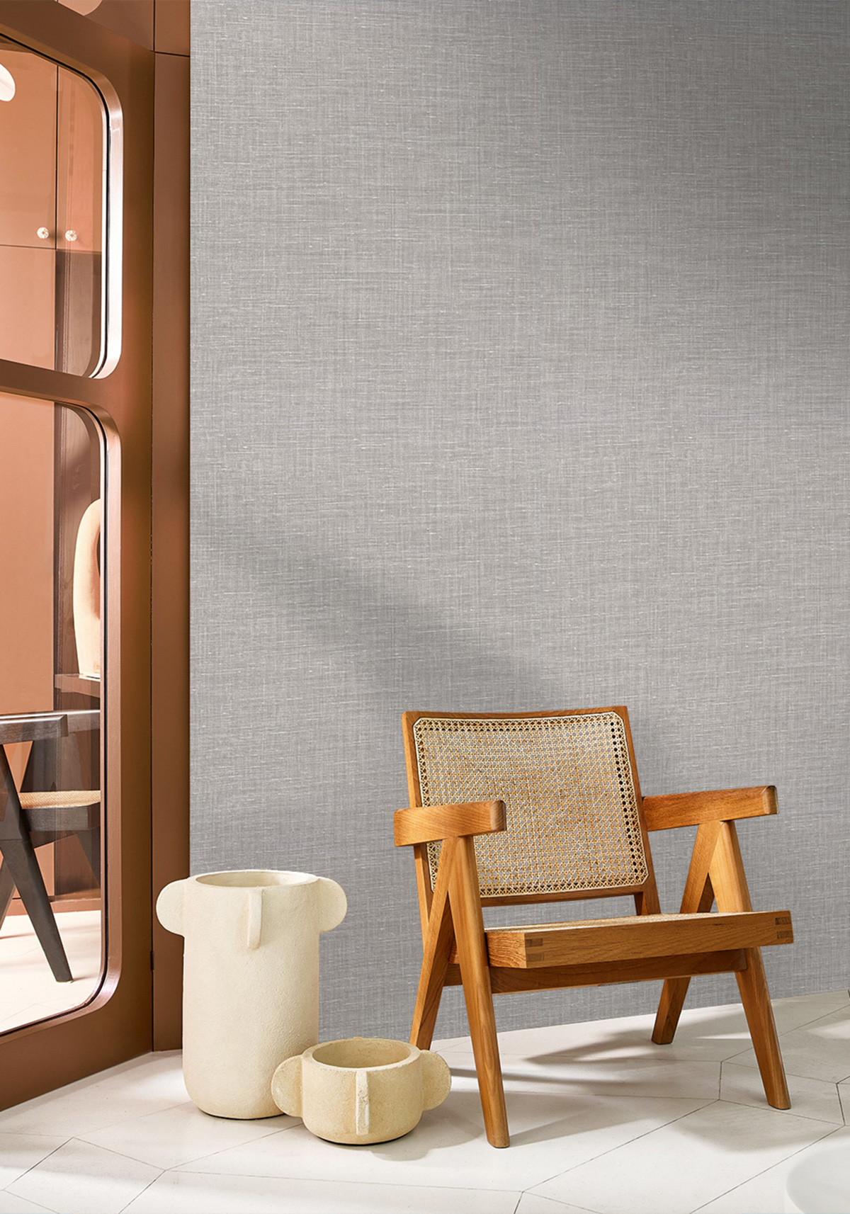 Papier peint Lin Shinok gris perle - Le Lin 2 de Casamance | Réf. CAS-73811028