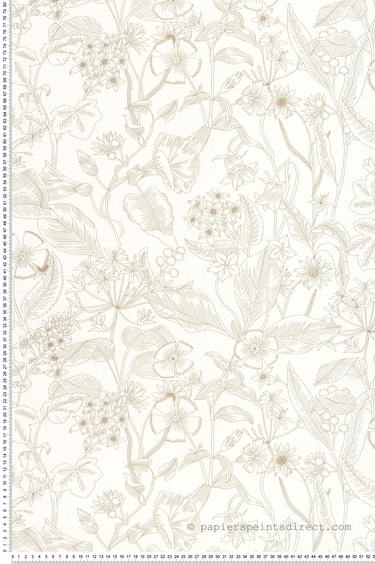 Papier peint Floral Lightness blanc doré - Light de Casélio | Réf. LIG106600026