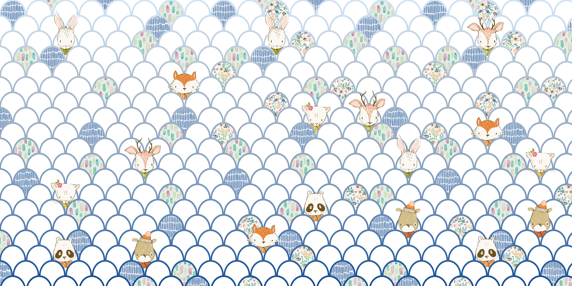 Papier peint panoramique enfant Shelly White - Papier peint XXL Komar