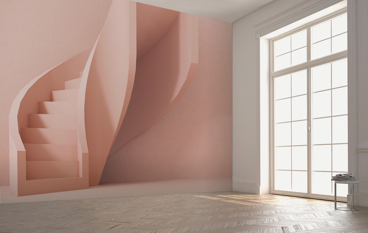 Papier peint panoramique Escalier Colimaçon rose - Reality 4 de Lutèce | Réf. LTC-51221403