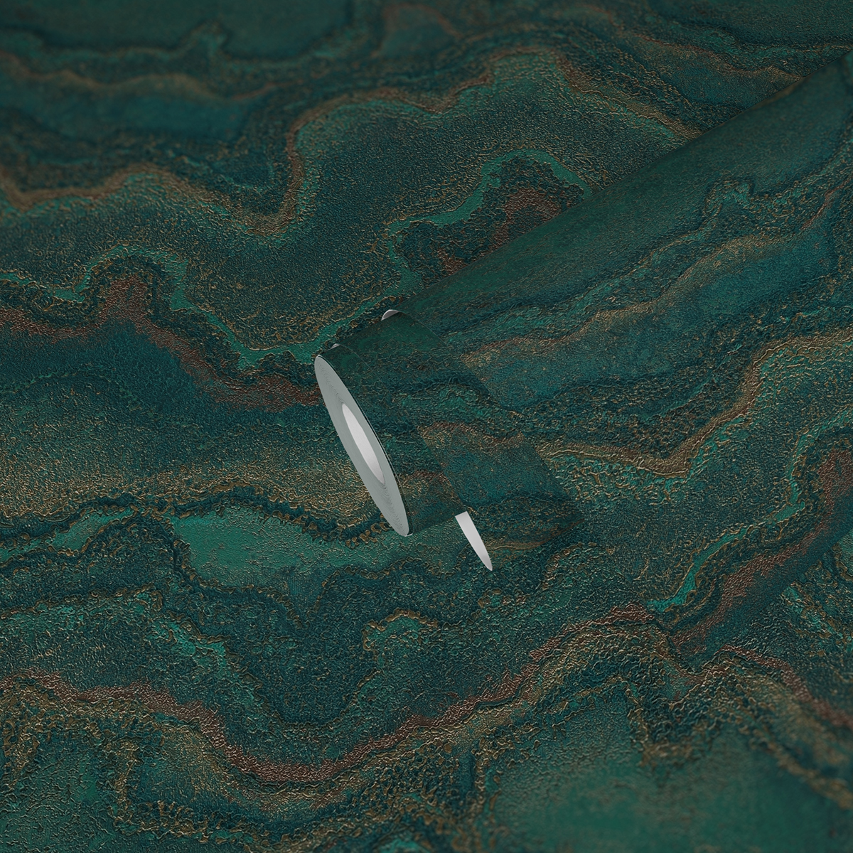 Papier peint Pierre Précieuse Métallisé turquoise doré - Stories of Life d'A.S. Création AMB4 | Réf. AS-396593