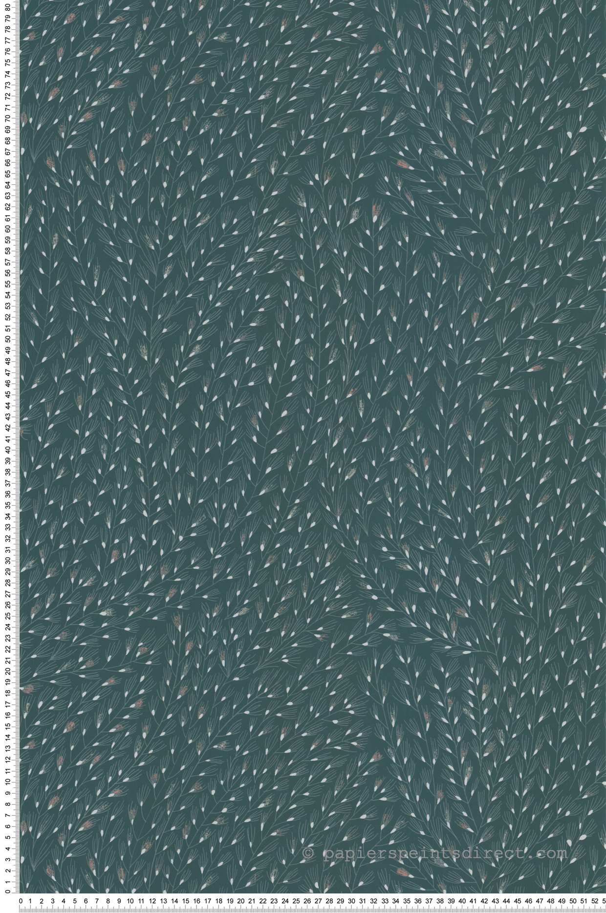 Papier peint Semis Feuillage bleu vert turquoise - Soline de Lutèce | Réf. LTC-51250624