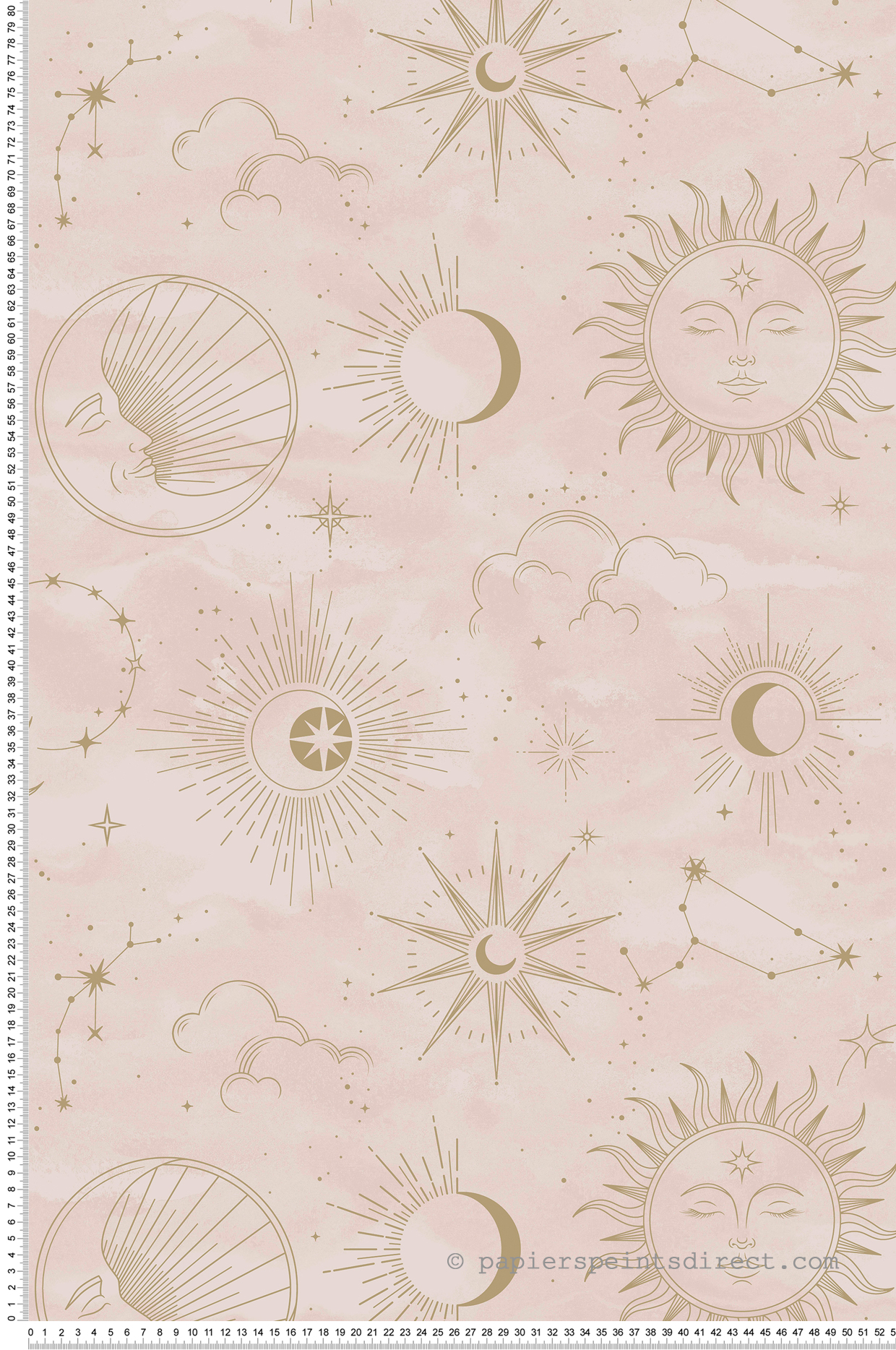 Papier peint Soleil Mystique Contemporain beige rosé doré - Imagine de Lutèce | Réf. LTC-DL27588