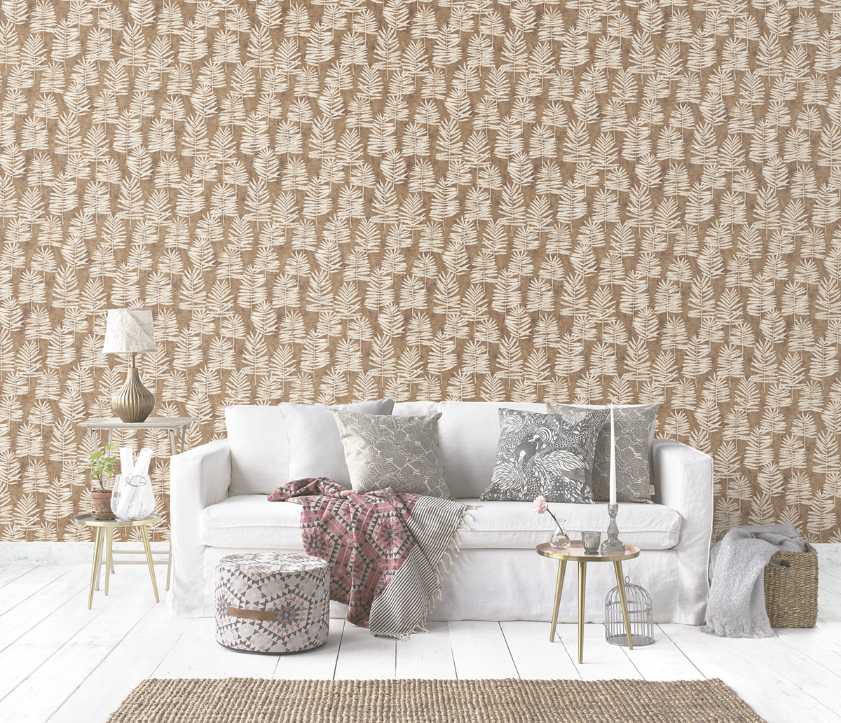 Papier peint Palmette taupe doré - Attitude de Lutèce | Réf. LTC-DWP0365-02