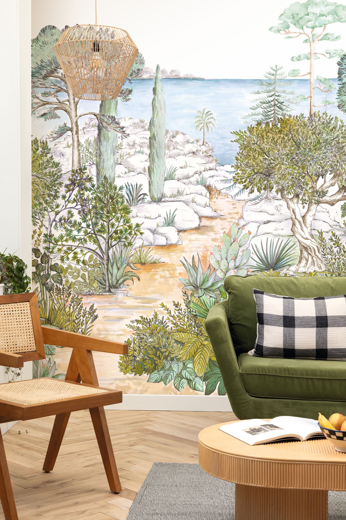 Papier peint panoramique Chemin Southern Painting vert S 200X250 - Pimp My Wall de Casélio | Réf. PMW104717105