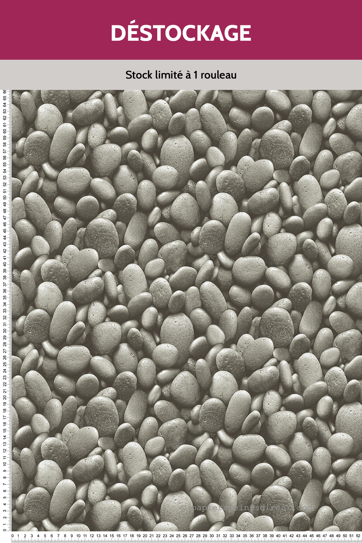 Papier peint Destockage - Galets gris - 3D Wall