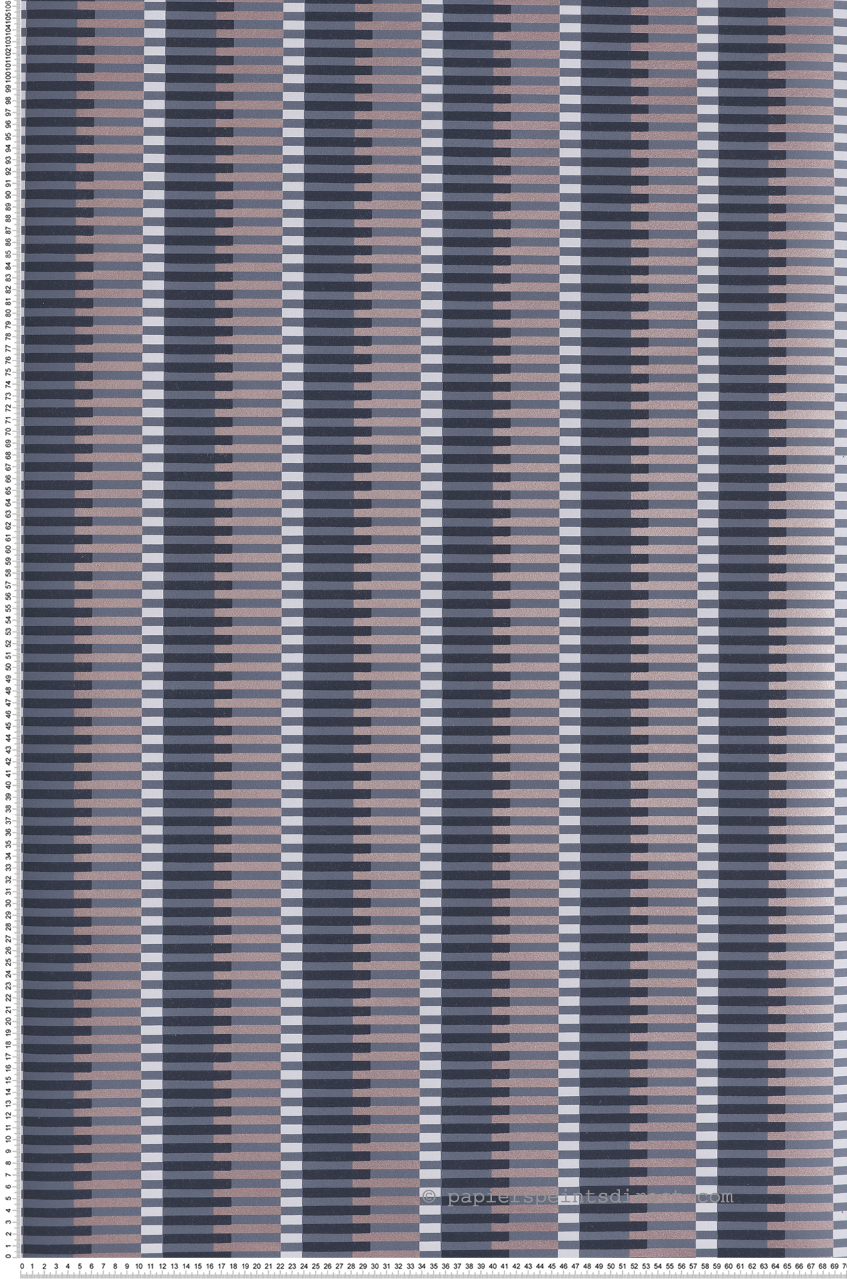 Papier peint Trait Géométrique Jules rose métallisé - Folies de Masureel | Réf. MAS-FOL403