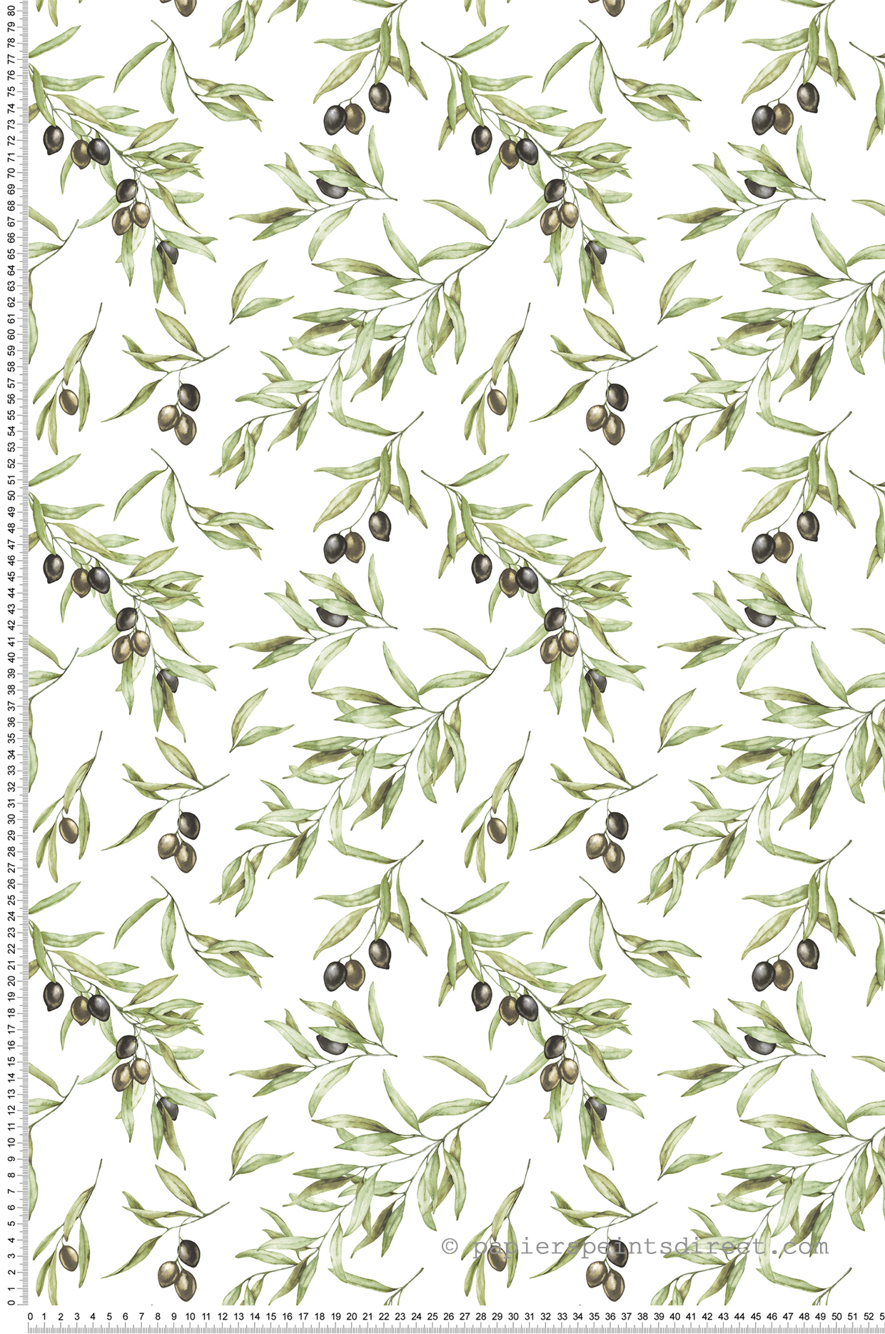 Papier peint Rameau d'Olivier vert - Cuisine Fraicheur 6 de Lutèce | Réf. LTC-G45450