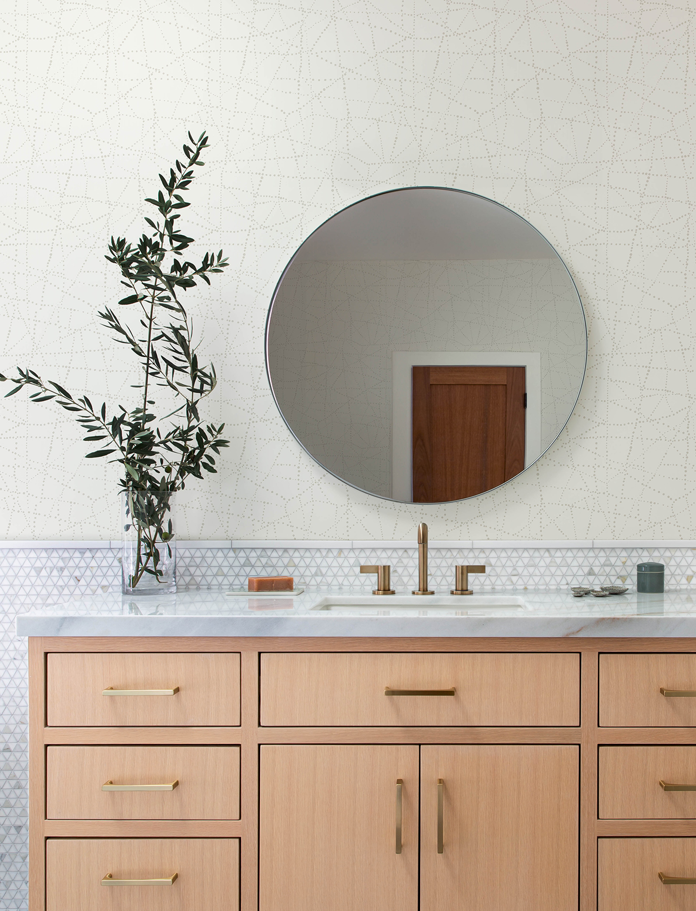 Papier peint Géométrie Pois Alcott argenté - Harmony de Lutèce AMB2| Réf. LTC-FD27125