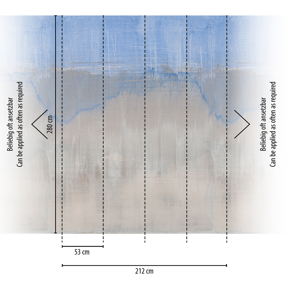 Papier peint panoramique Tissu Aquarelle bleu - The Wall 2 d'A.S. Création AMB2 | Réf. AS-392331