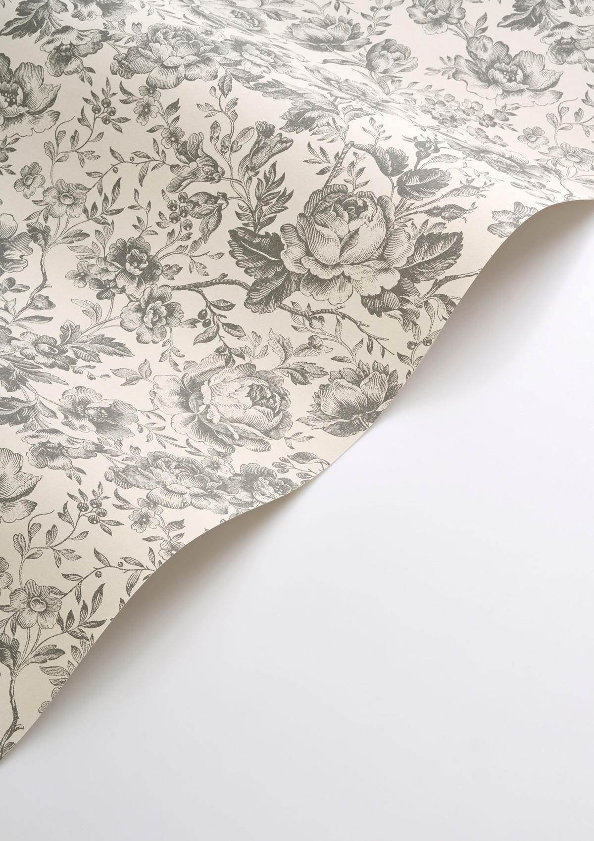 Papier peint Fleuri Celestine anthracite - Les Belles Toiles De Jouy 2 de Casadéco VAGUE | Réf. BTJD201729909