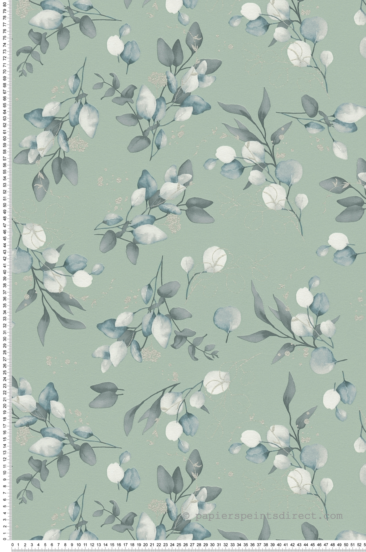 Papier peint Douce Nature vert d'eau métallisé - Pure Elegance d'A.S. Création | Réf. AS-397687