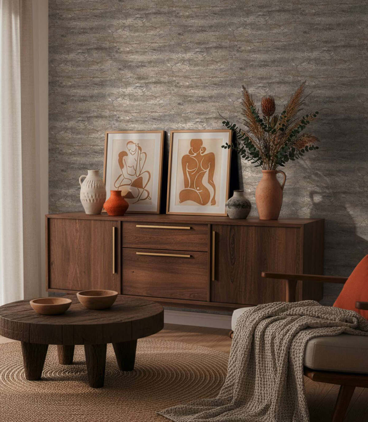 Papier peint Pierre Brute Minéral gris - Vibes & Styles d'A.S. Création | Réf. AS-791995