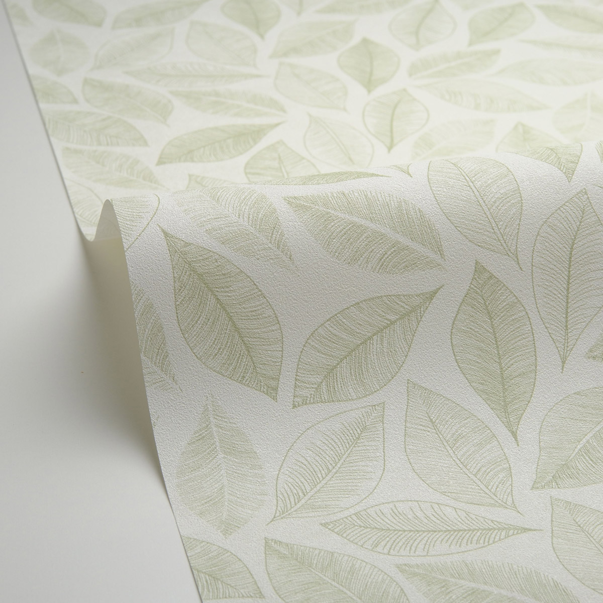 Papier peint Scandinave Feuille Bliss blanc vert avocat - Green Life 2 de Casélio AMB4 | Réf. GNL2105380755
