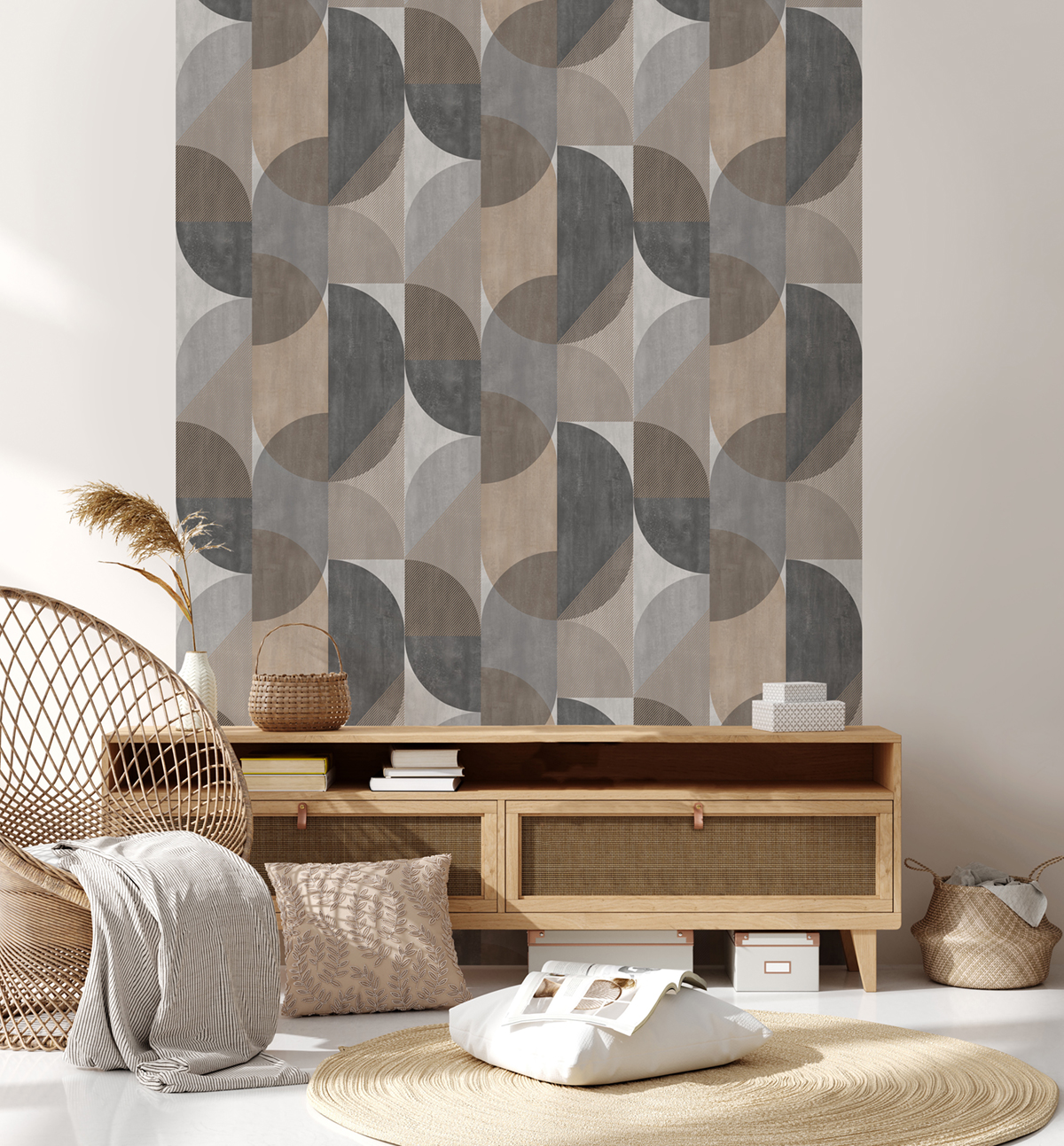 Papier peint Géométrique Zébra beige gris - Séjours & Chambres de Lutèce | Réf. LTC-11220109