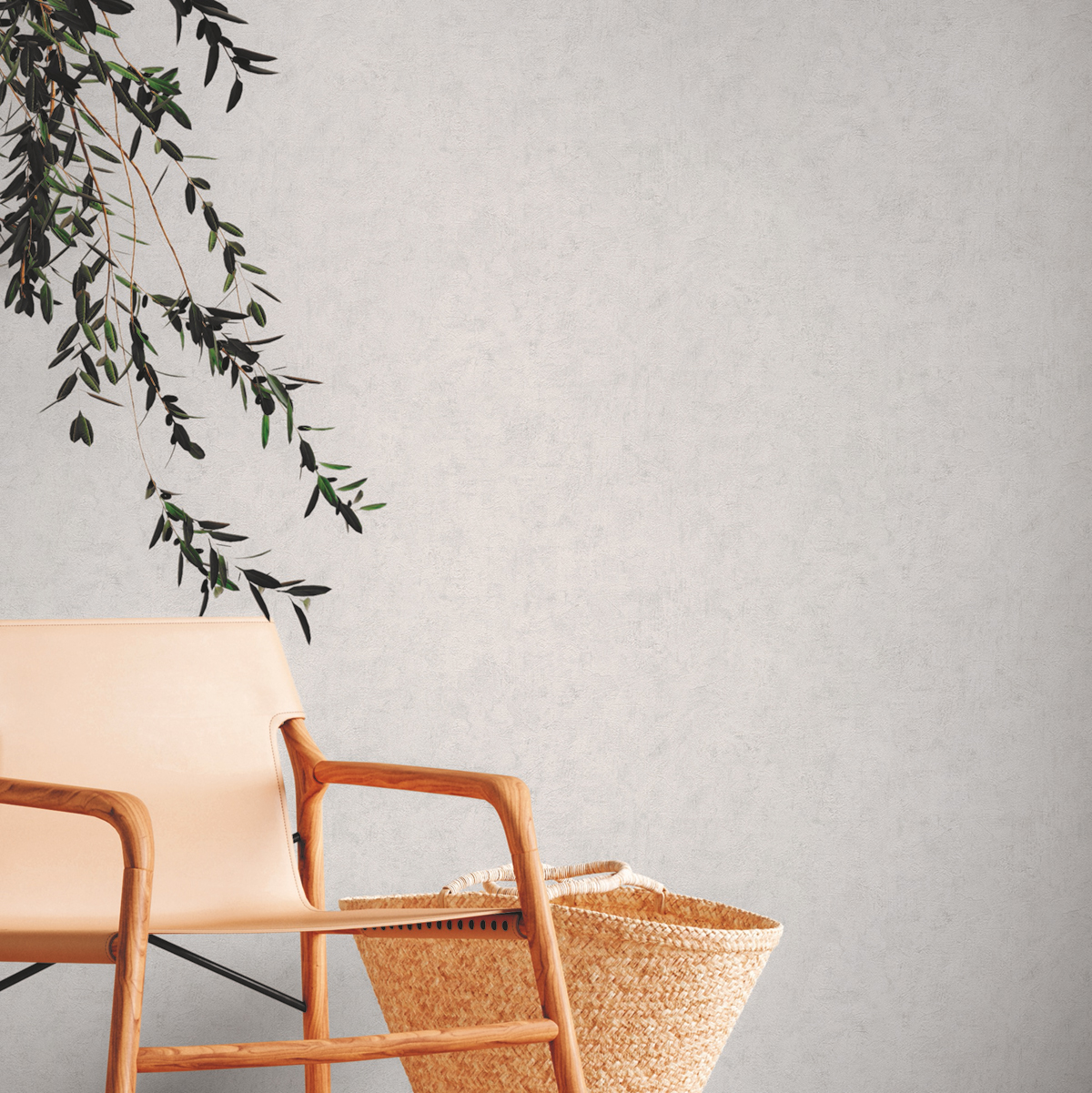 Papier peint Uni Sumatra gris perle - Natural Living d'A.S. Création AMB2 | Réf. AS-386394