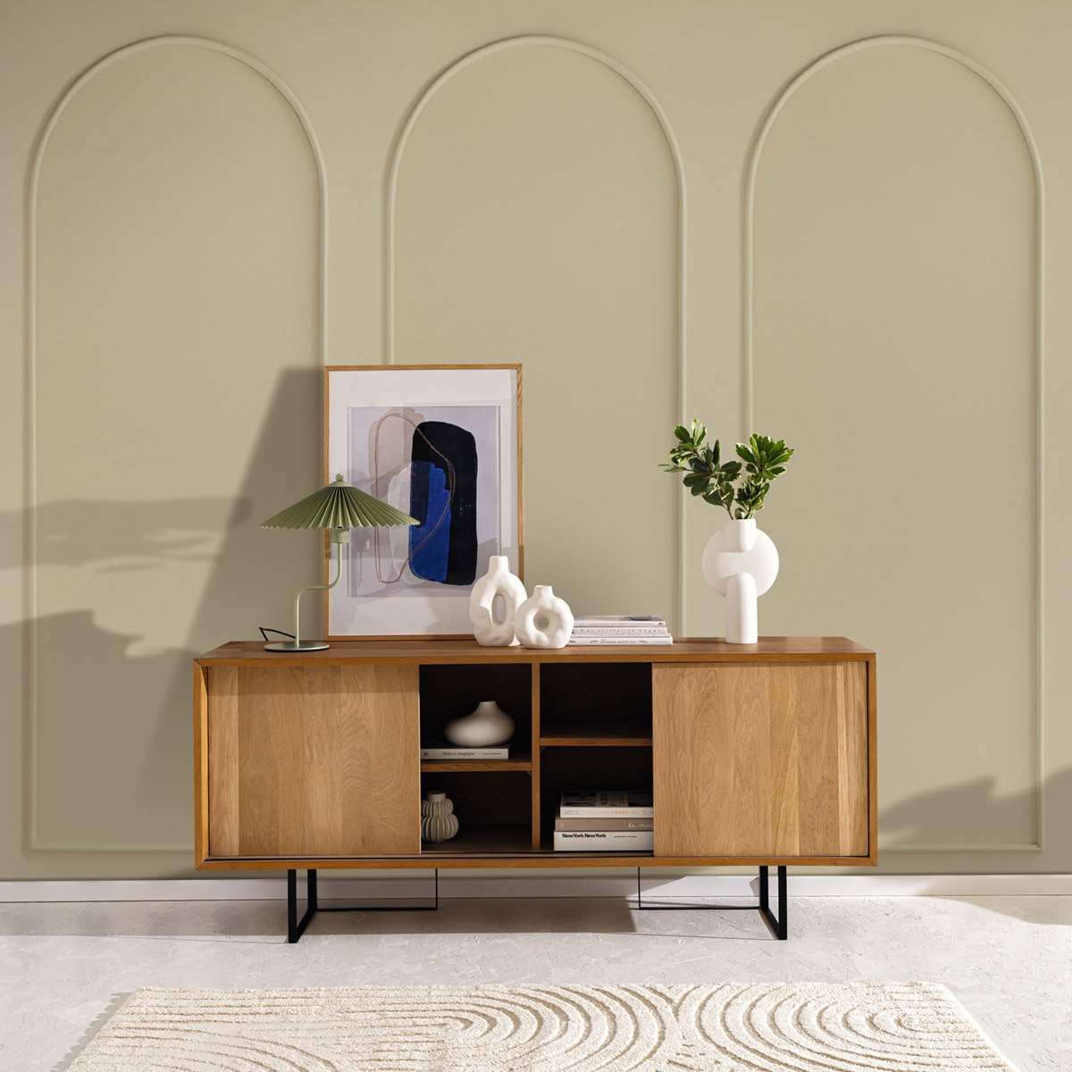 Papier peint panoramique Arche en Moulure beige L 106X310 - Reliefs de Casélio | Réf. RLF106341042