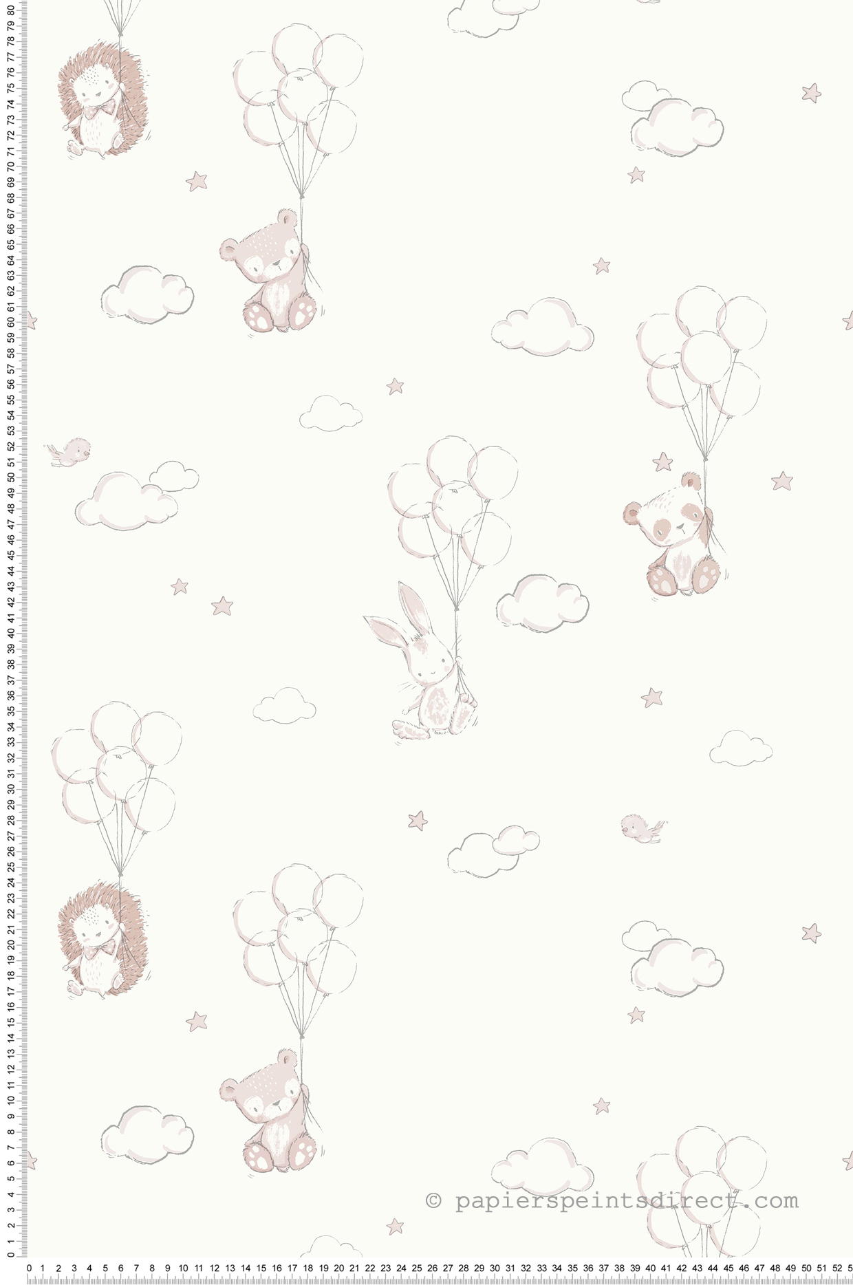 Papier peint Ballons Animaux rose - Imagine de Lutèce | Réf. LTC-DL27555