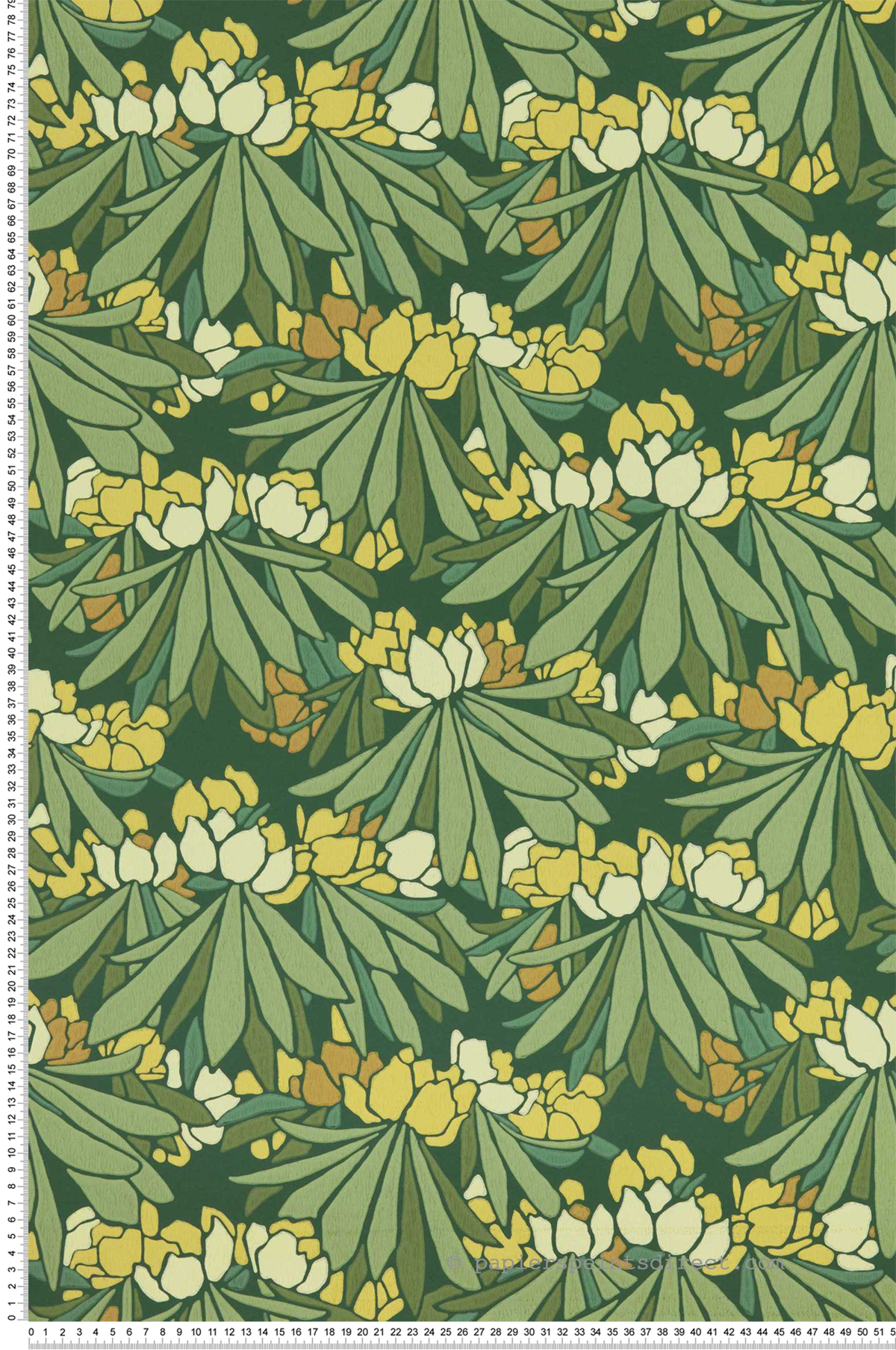 Papier peint Fleur Rhododendron jaune vert - V&A Decorative Papers II d'Initiales | Réf. INI-2412-176-02