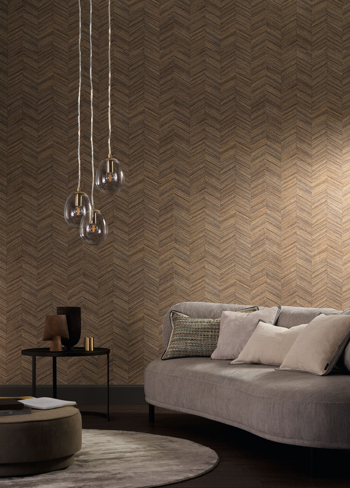 Papier peint Chevron Bois Ocotea sepia - Végétal de Casamance | Réf. CAS-75371018