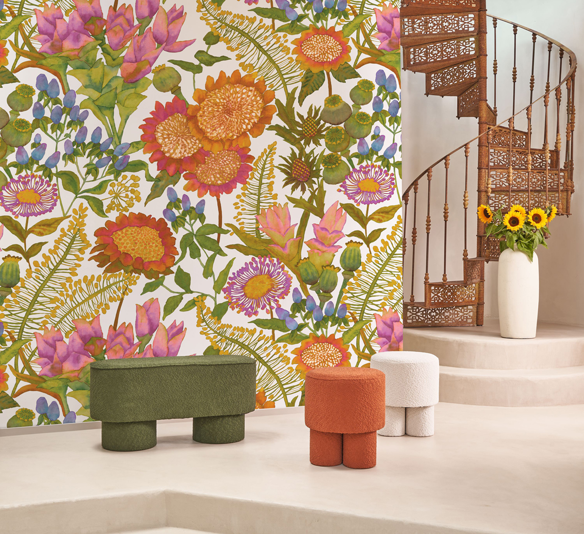 Papier peint panoramique Fleur Baux de Provence multicouleurs L 210X310 - Echappée Belle Casadéco | Réf. ECHA89877318