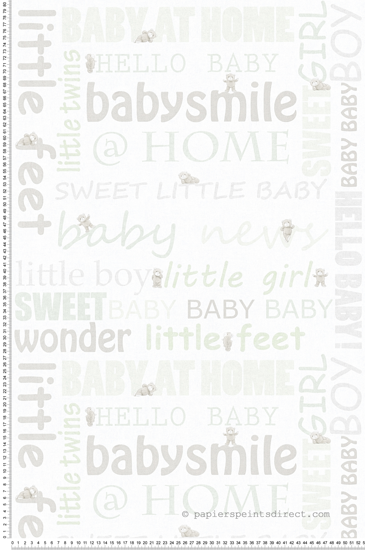 Papier peint sweet baby vert - Little Stars AS Création | Réf. SP04373