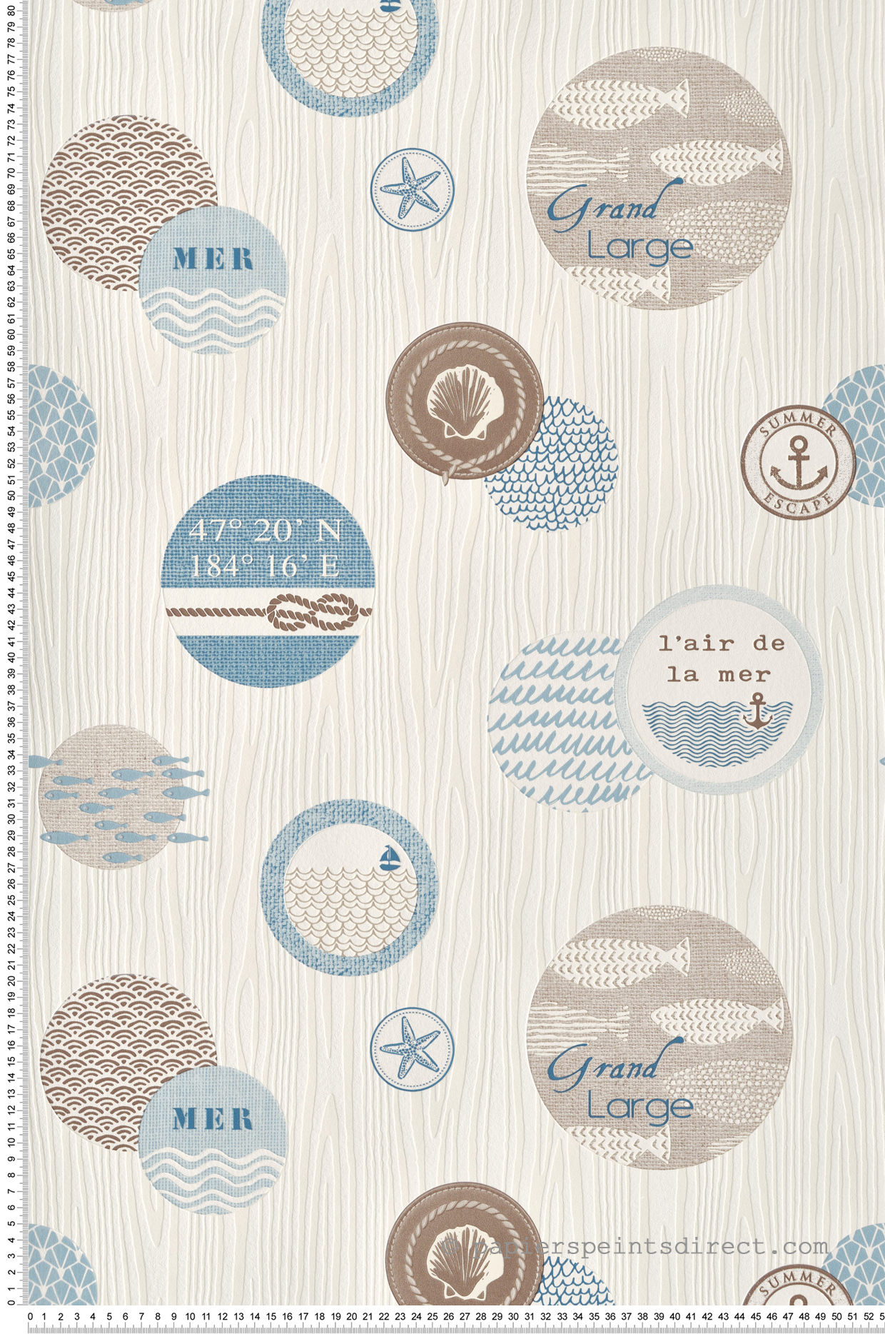 Papier peint Marin Bulles bleu marron - Cuisines & Bains de Lutèce | Réf. LTC-135186301