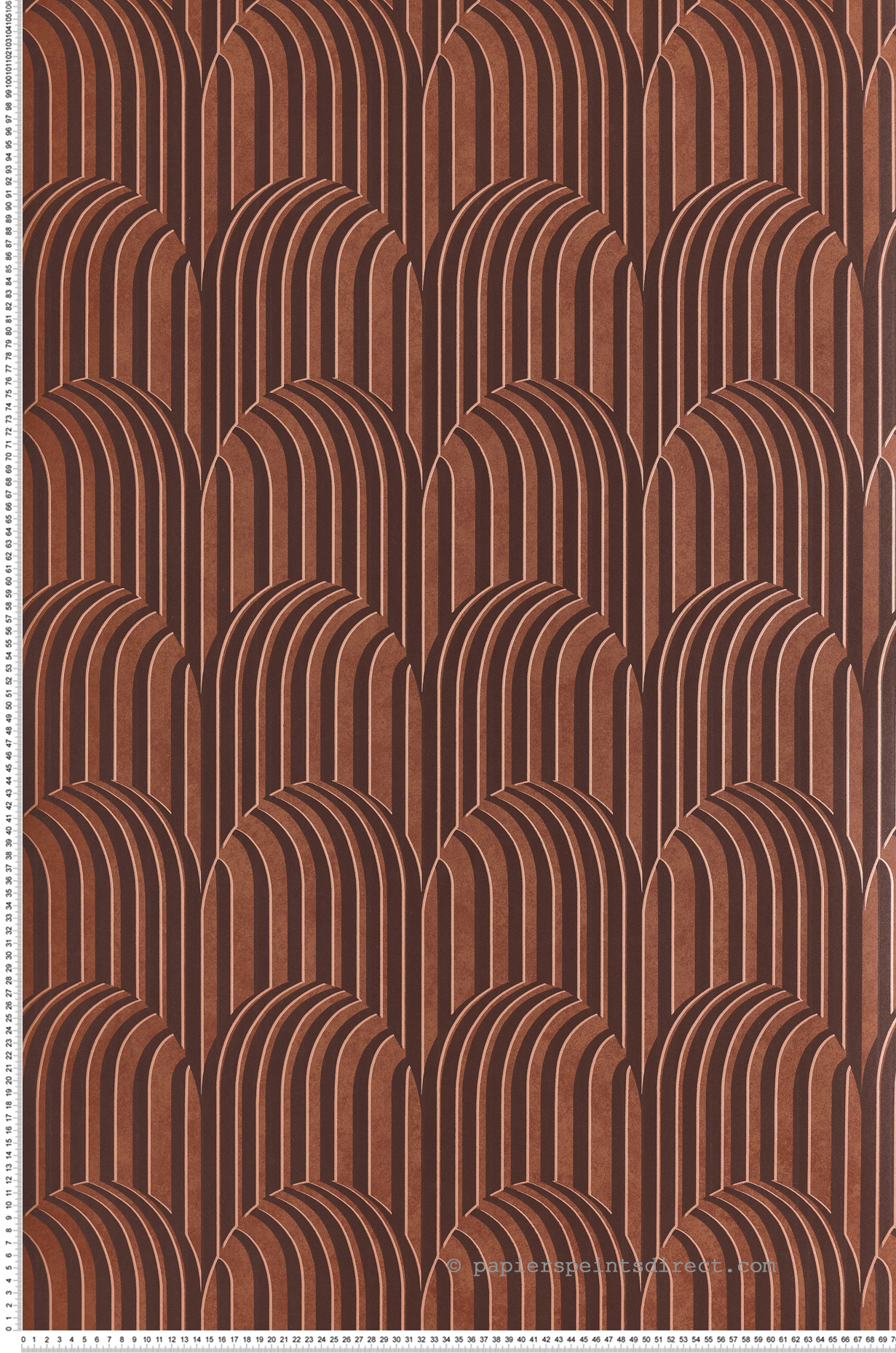 Papier peint Arche Art Déco Arko terracotta cuivré - Rock de Masureel | Réf. MAS-ROC303