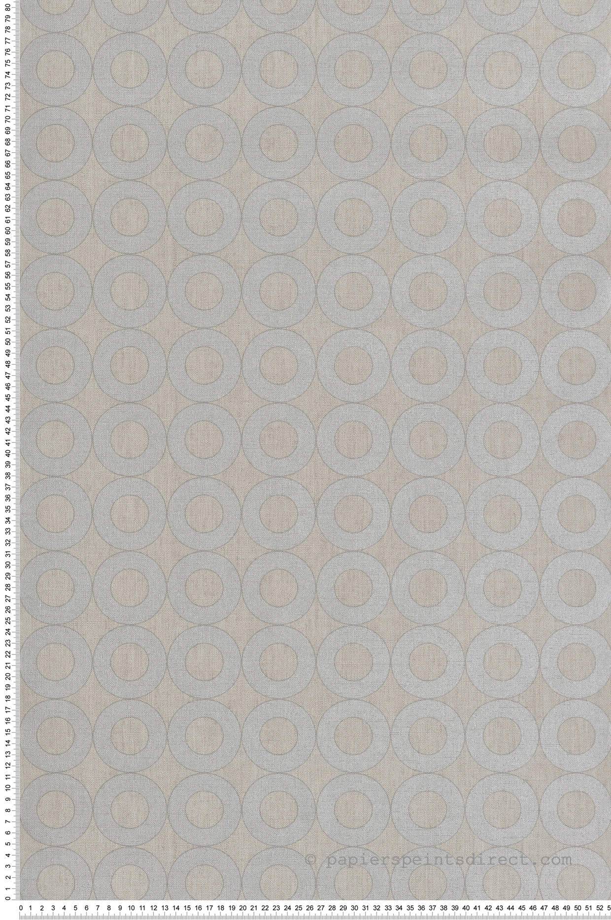 Papier peint Art Déco Cercle gris argenté - Seven de Montecolino | Réf. MC-30167