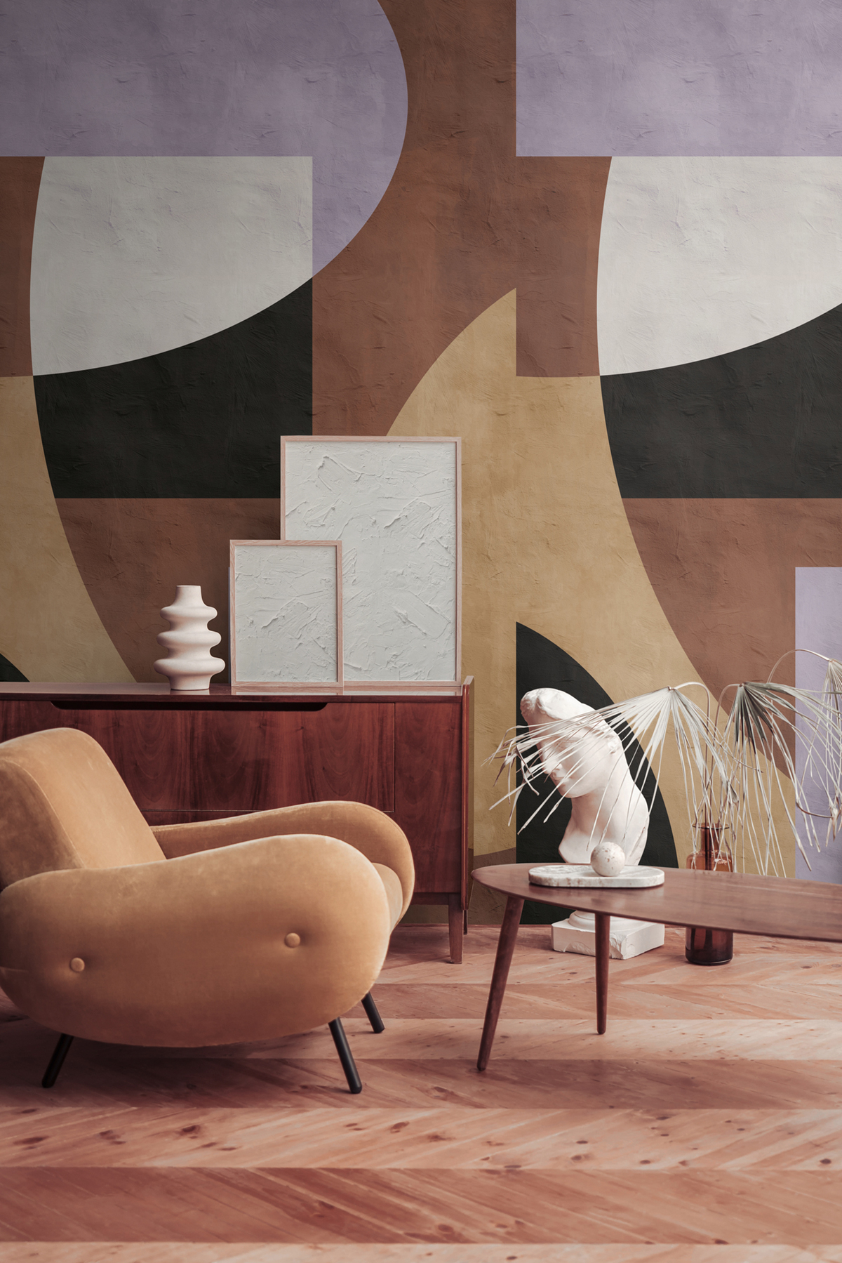 Papier peint panoramique Forme Arrondi violet - The Wall 3 d'A.S. Création | Réf. AS-398591