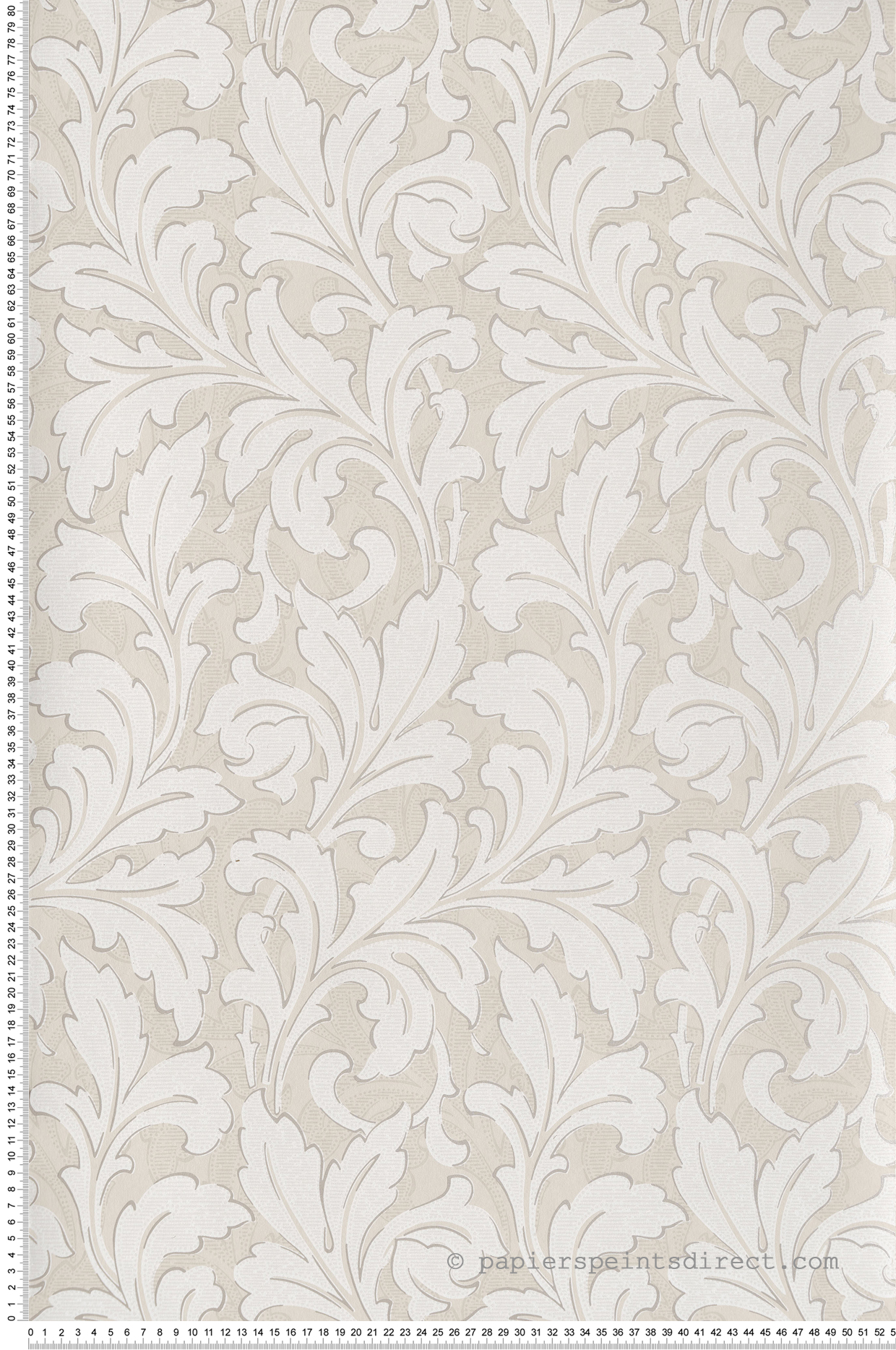 Papier peint Classique Acanthe beige lin - Arts & Crafts de Casadéco | Réf. ARCR86361107