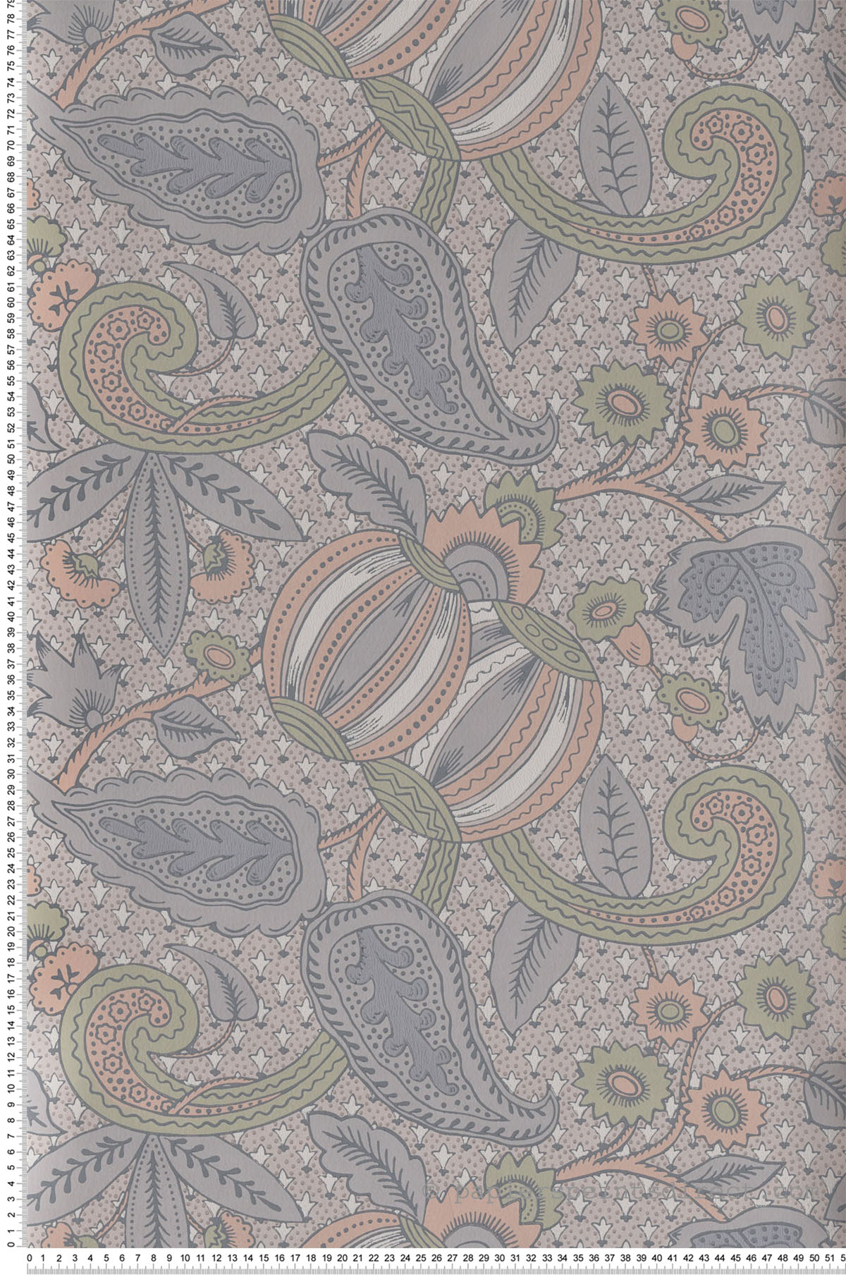 Papier peint cachemire Pomegranate Pastel - National Trust Papers de Little Greene | Réf. 0245POPASTE