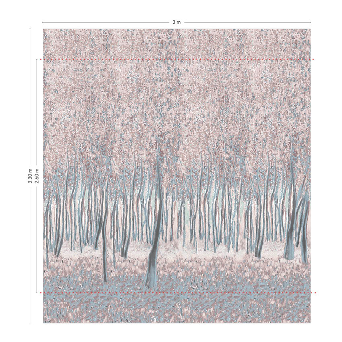 Papier peint panoramique Sylve Décor Gris A+B - 1/2/3/4/5/6 - Isidore Leroy