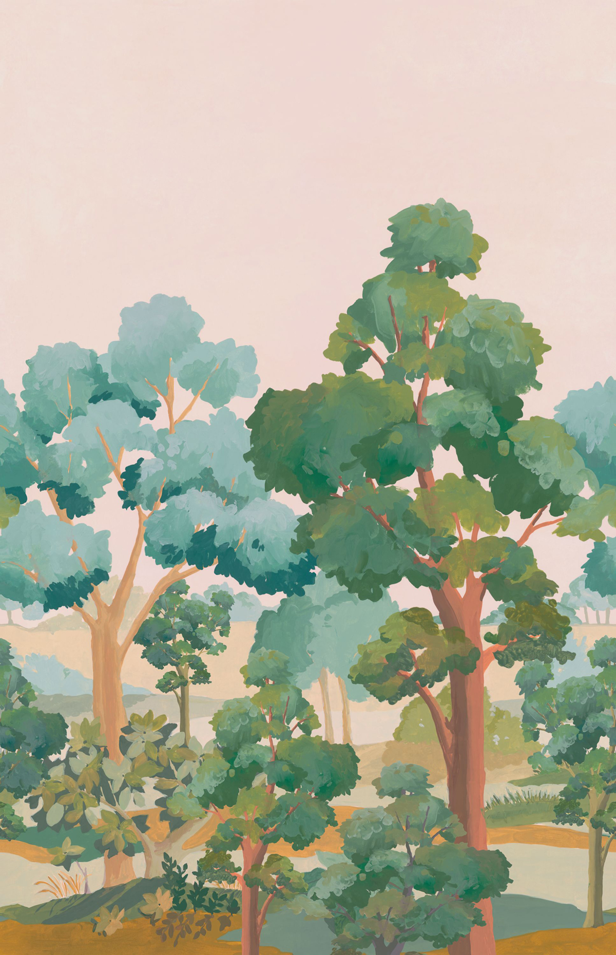 Papier peint panoramique Forêt l'Été Indien vert L 200X310 - Balade de Casélio | Réf. BLD106157704