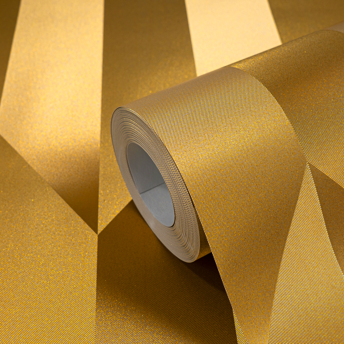 Papier peint Damier Graphique Groove doré - Cosmoliving d'A.S. Création ZOOM | Réf. AS-790866