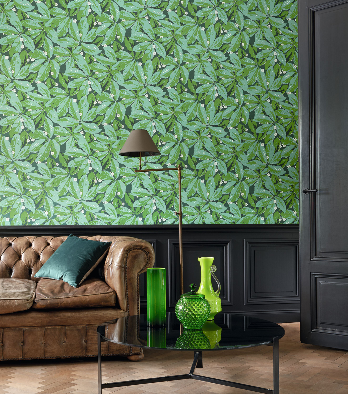 Papier peint Feuilles Greenery vert gazon - Five o'clock de Casadeco | Réf. FOCL85797156