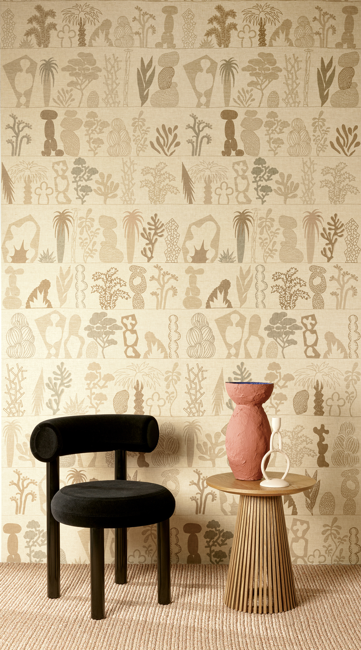 Papier peint panoramique Ethnique Gaudia ivoire - A H260 - Joy de Masureel | Réf. MAS-DGJOY2011-260