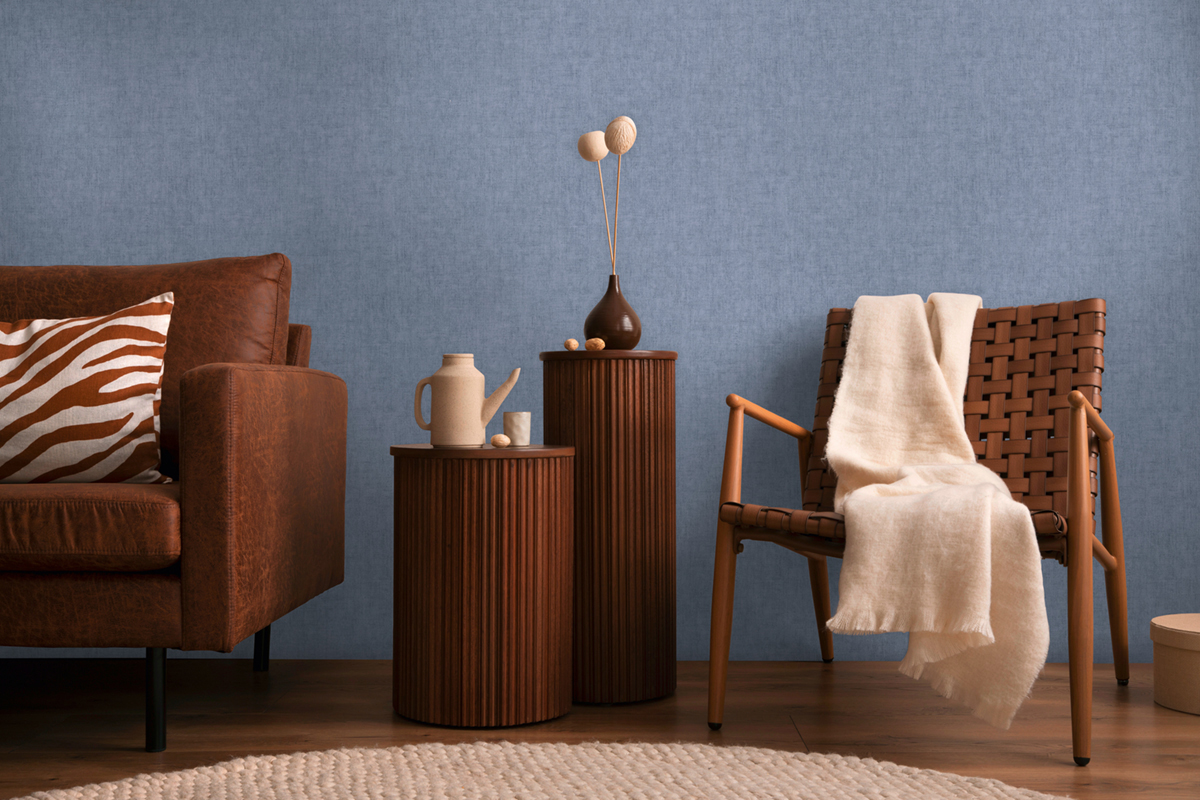 Papier peint Uni Béton bleu jean métallisé - Cosmoliving d'A.S. Création AMB3 | Réf. AS-791102