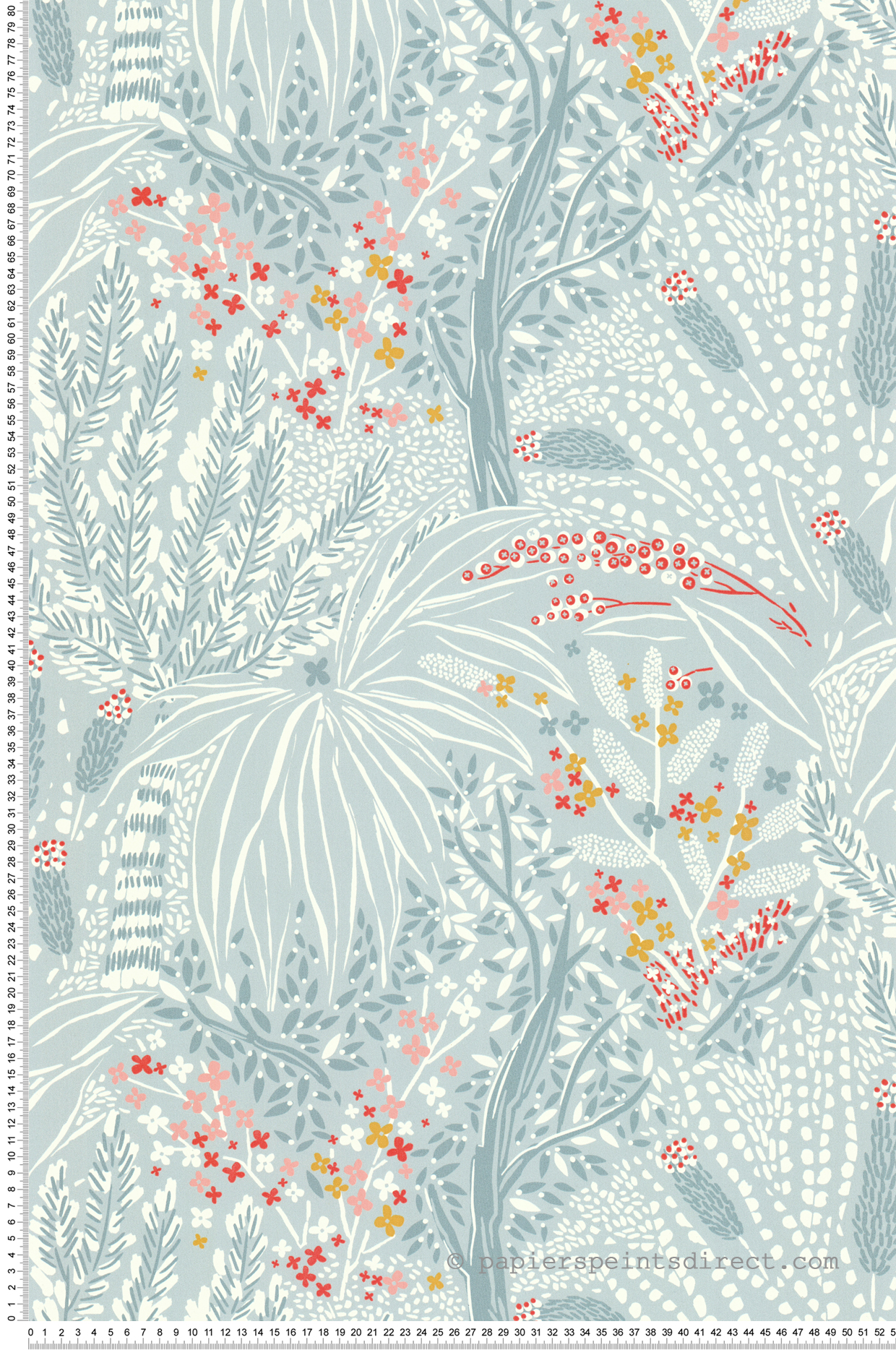 Papier peint Epi Floral bleu corail - Séjours & Chambres de Lutèce | Réf. LTC-51224809
