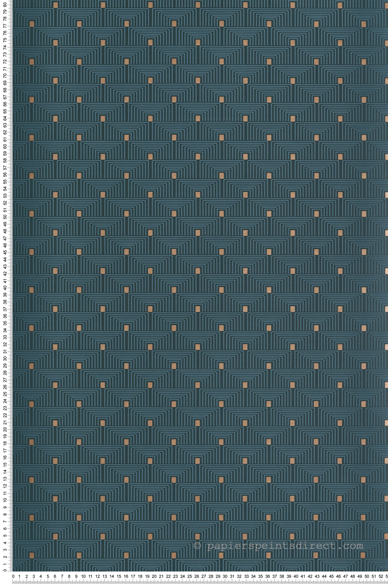 Papier peint Arcade Géométrique bleu canard doré - Unique de Lutèce | Réf. LTC-F-PL3005