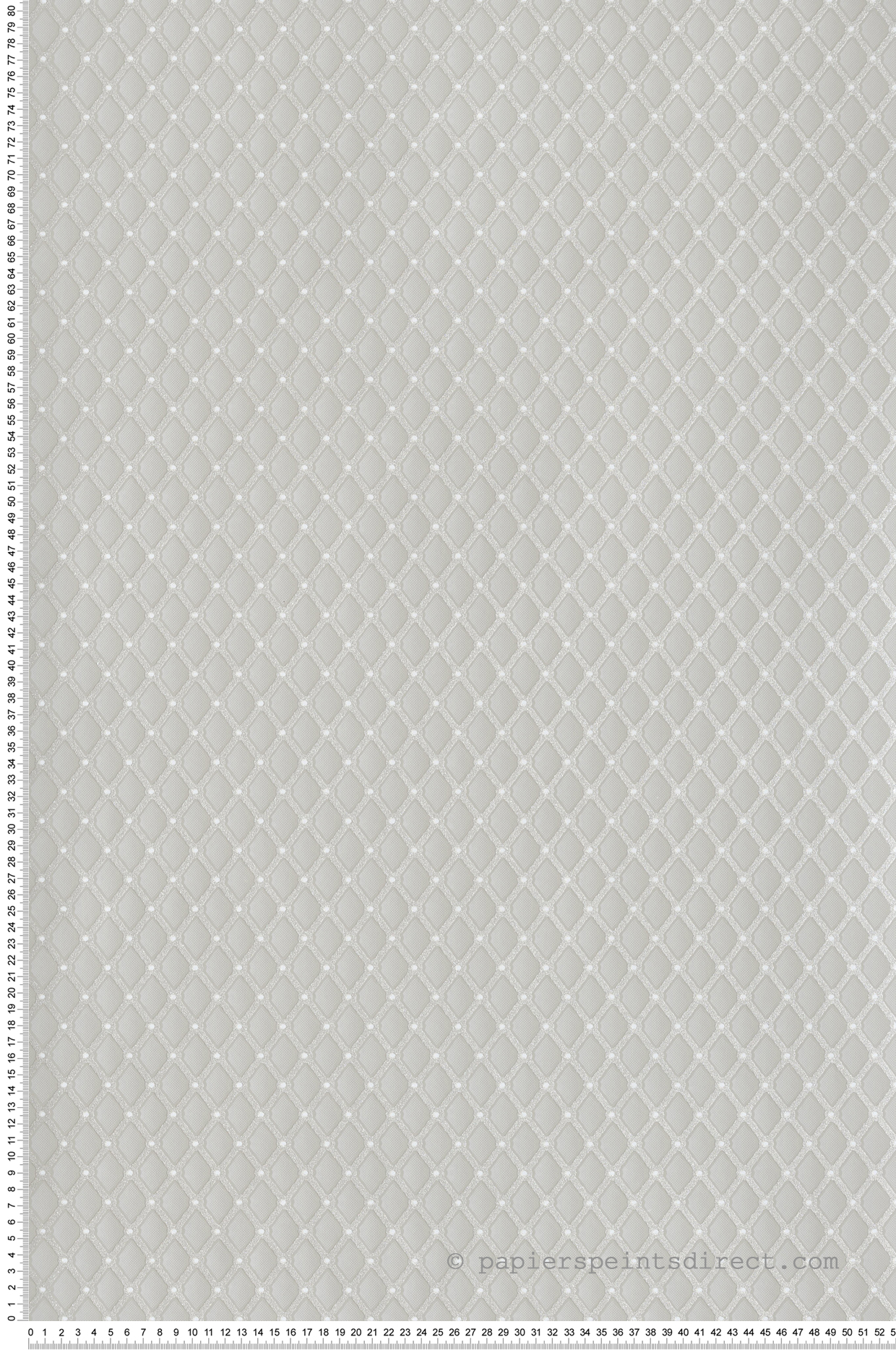 Papier peint Diamant Vintage Brillant grège métallisé - Demeures de Montecolino | Réf. MC-650626