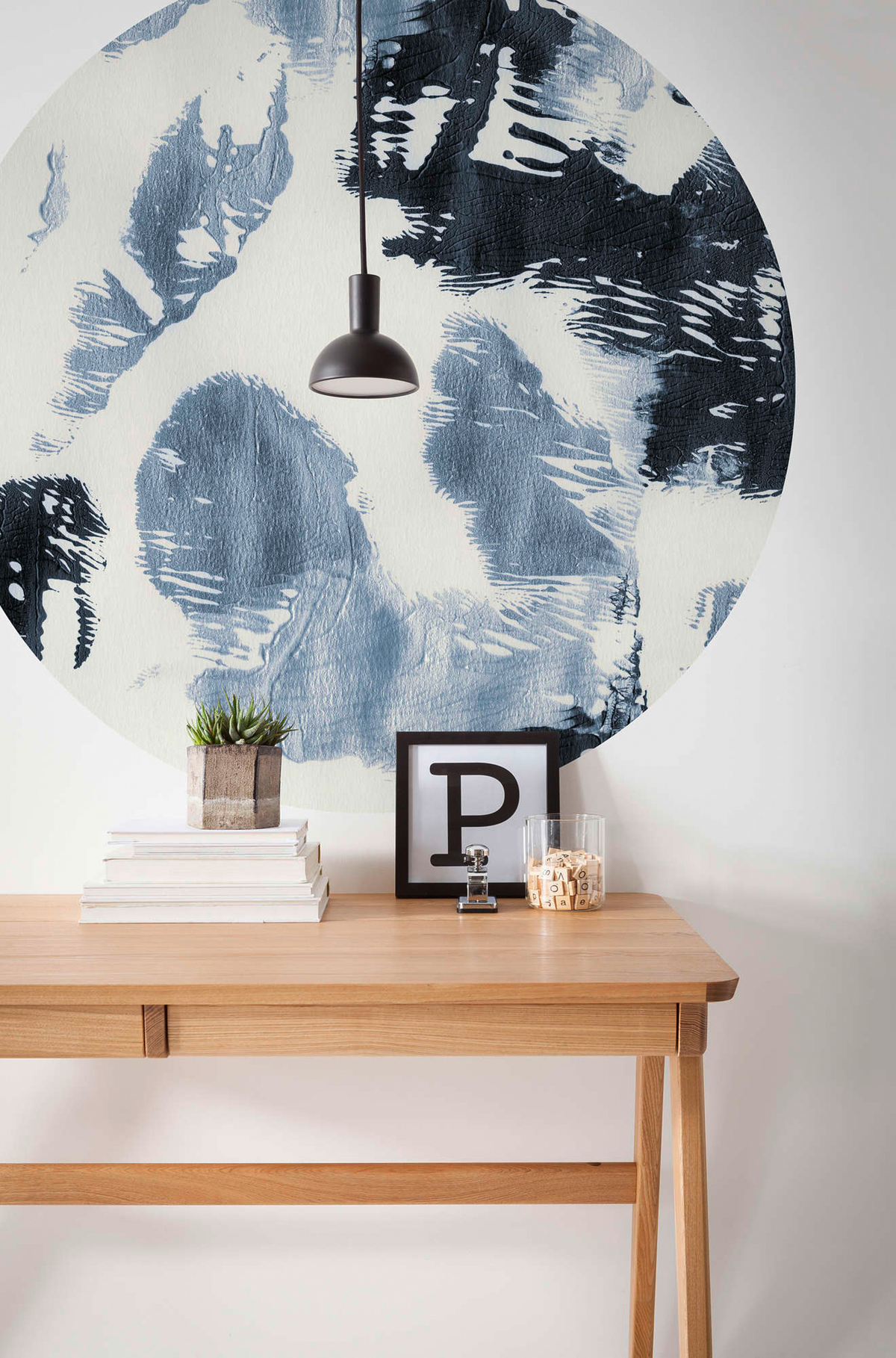 Papier peint adhésif rond Arty Blue - Papier peint Komar Dots