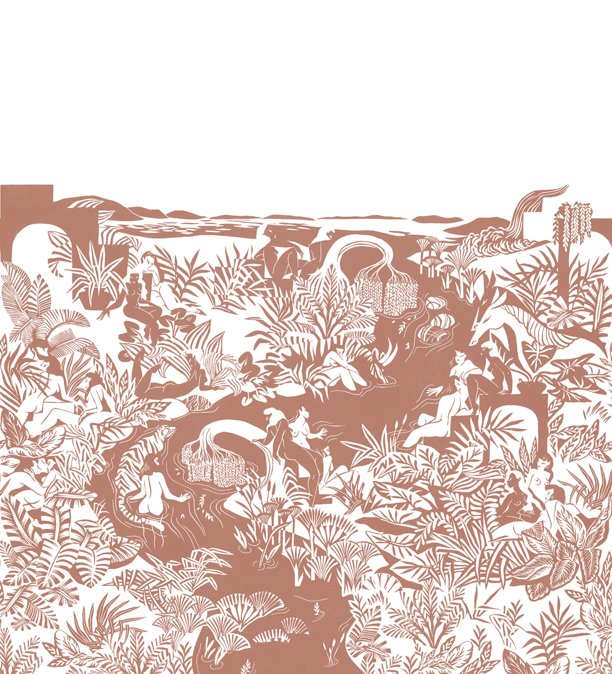 Papier peint panoramique Eternelles Terracotta A+B 1/2/3/4/5/6 - Isidore Leroy