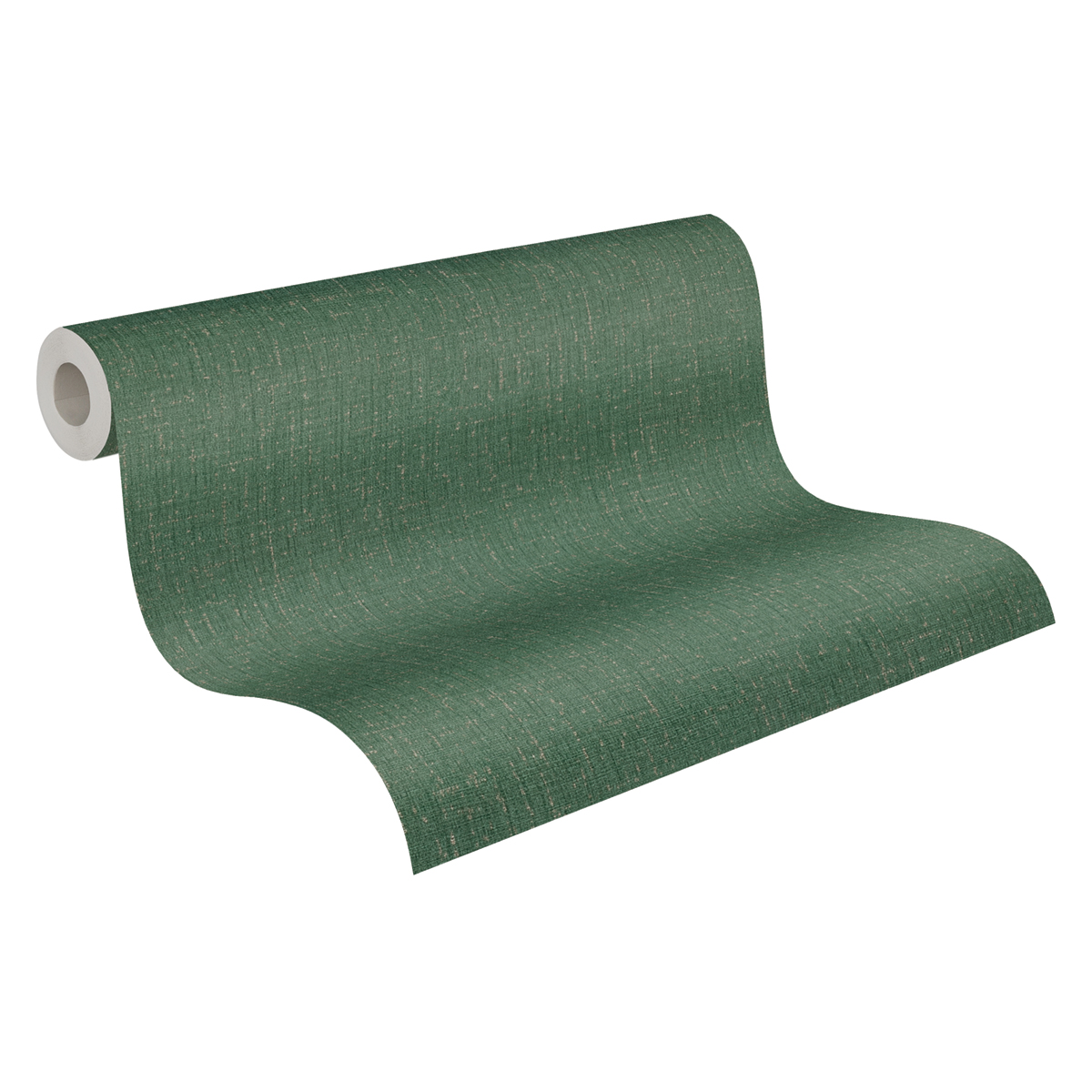 Papier peint Uni Tissage Métallisé vert sapin argenté - Cosmoliving d'A.S. Création ROLL | Réf. AS-790673
