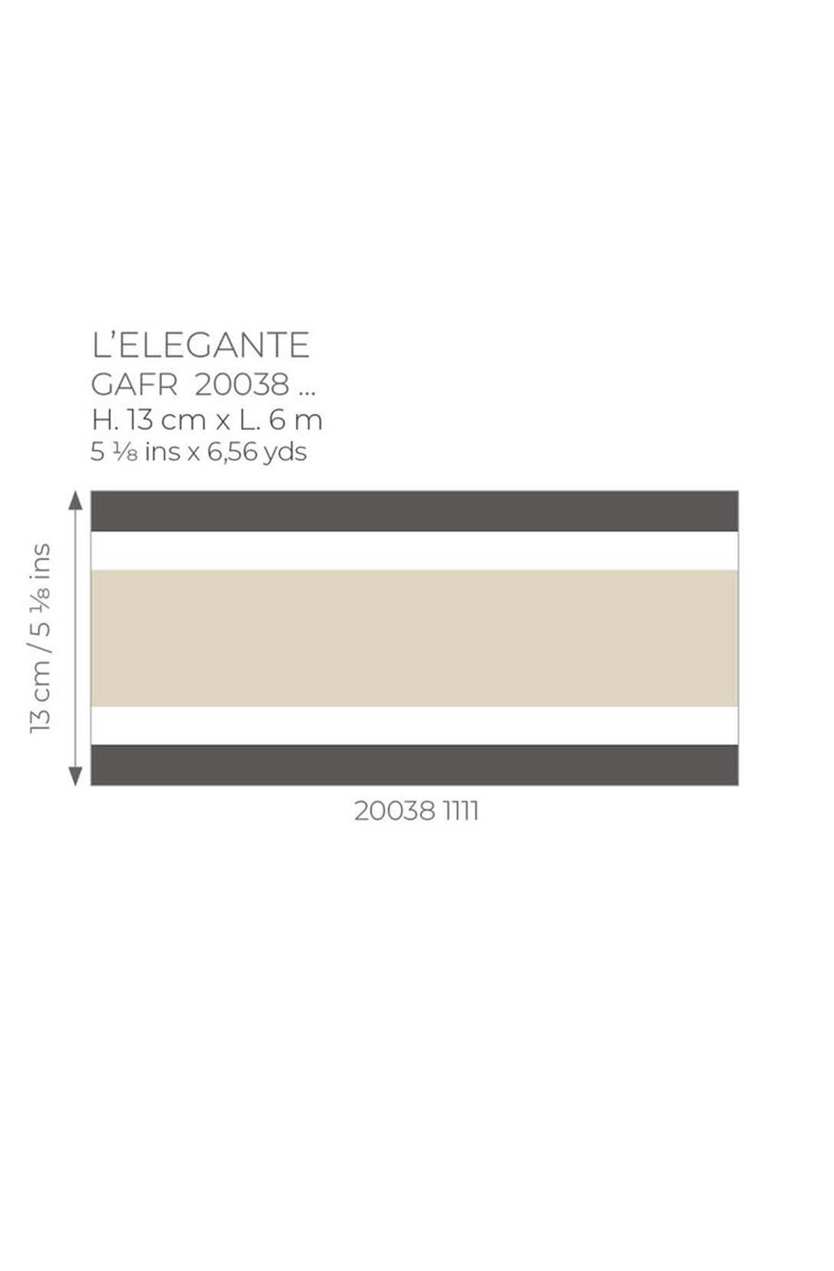 Frise Classique Rayure Élégante beige fusain - Galons et Frises de Casadéco AMB5| Réf. GAFR200381111