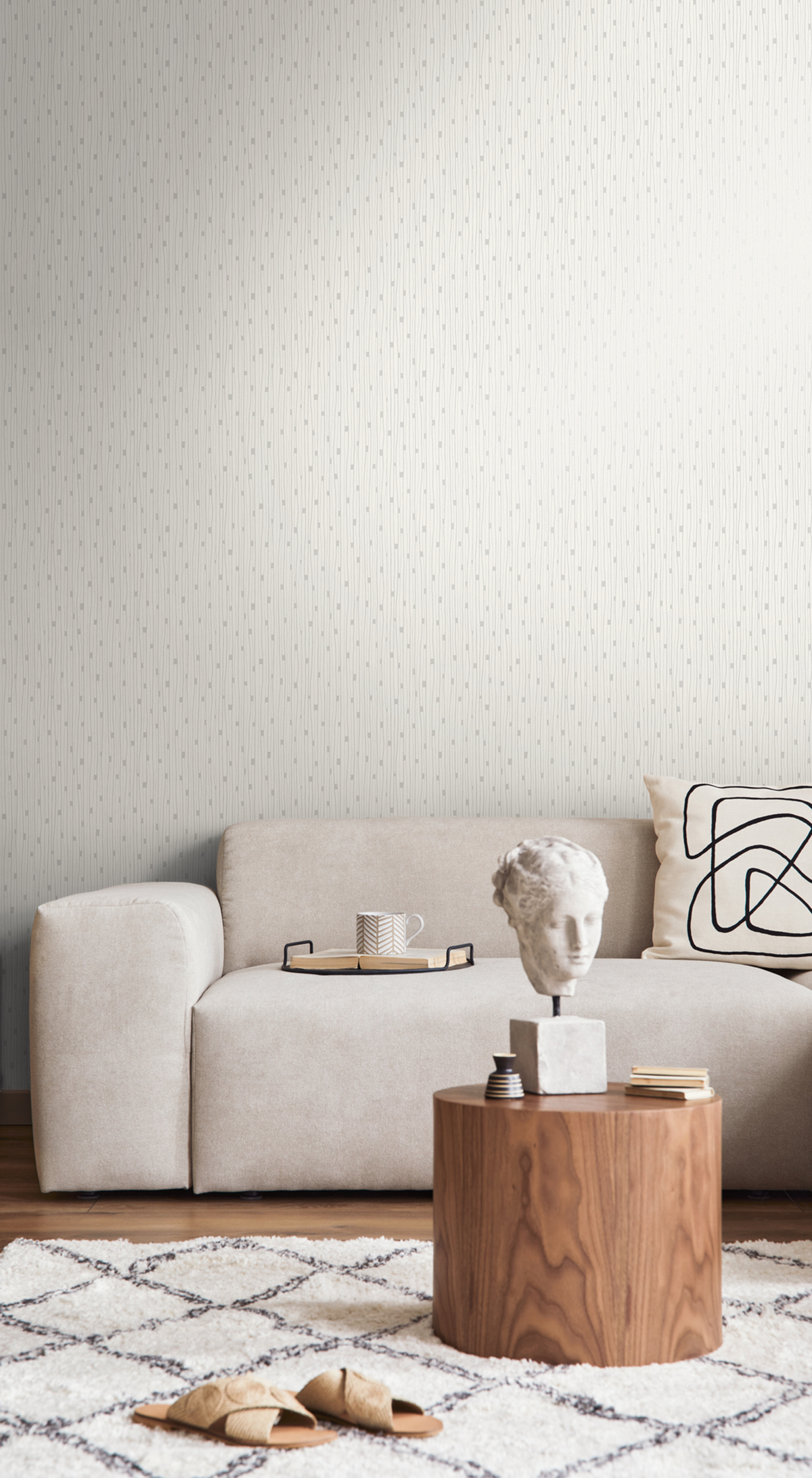 Papier peint Rayure Stars blanc argenté nacré - The BOS d'A.S. Création | Réf. AS-388221