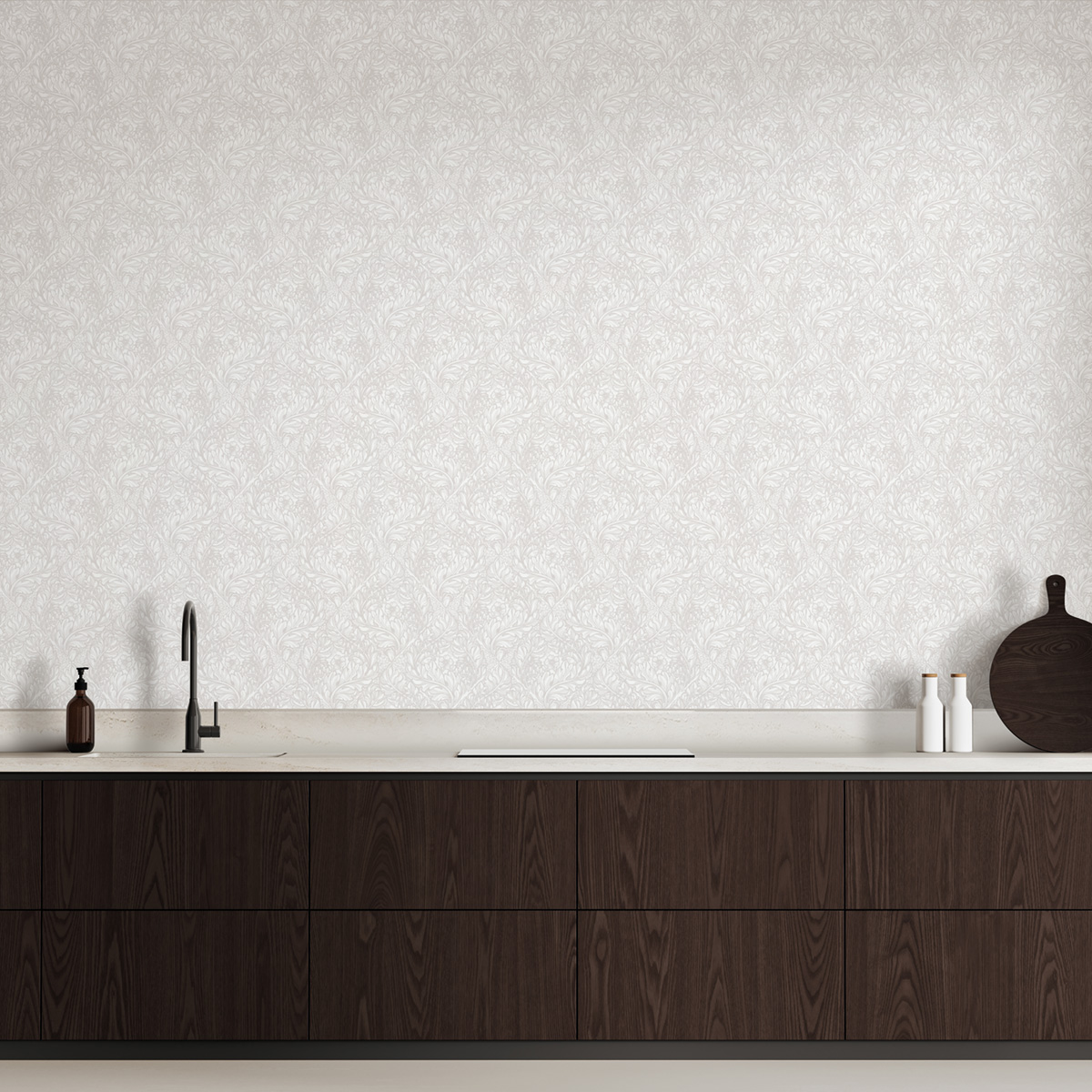Papier peint Losange Fleuri gris - The Wall Llewelyn-Bowen de Lutèce | Réf. LTC-LB25106