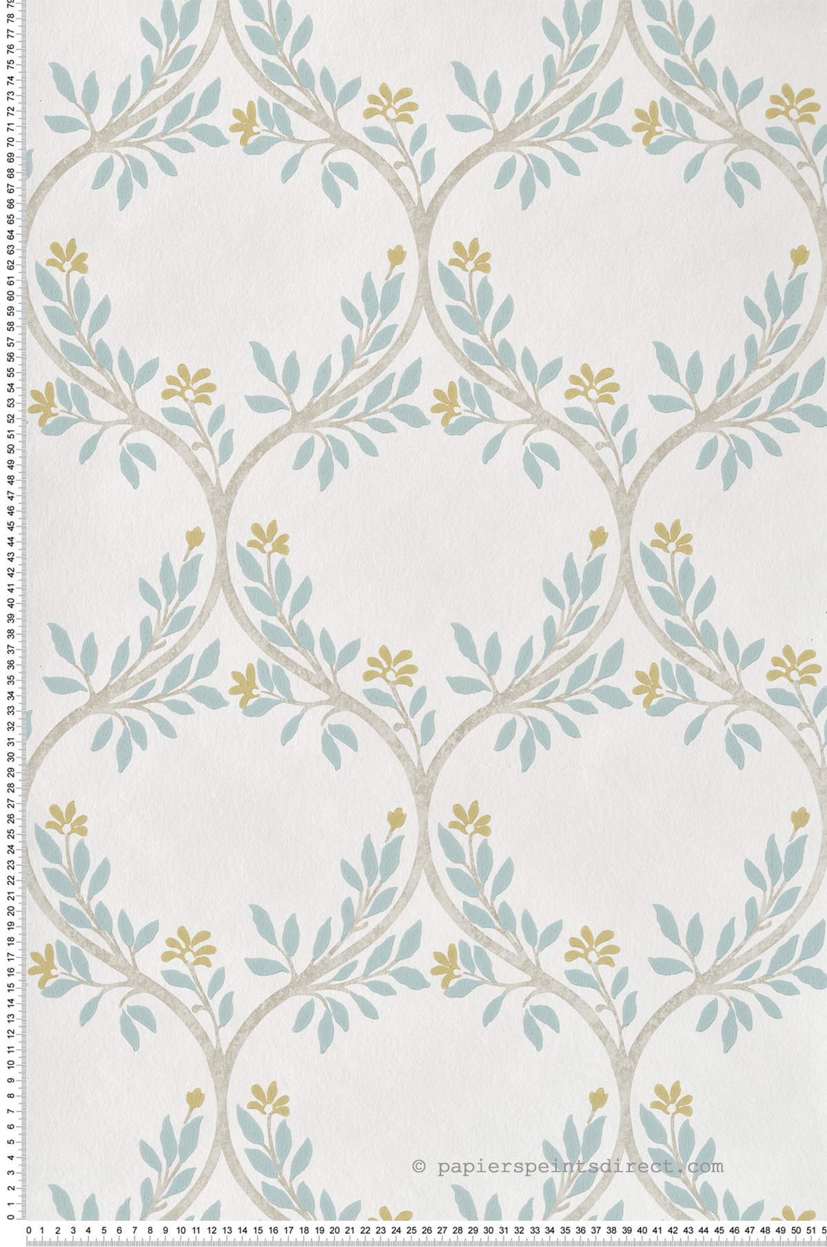 Papier peint Treillis Arber bleu jaune - Signature de Nina Campbell | Réf. OSB-NCW4495-03